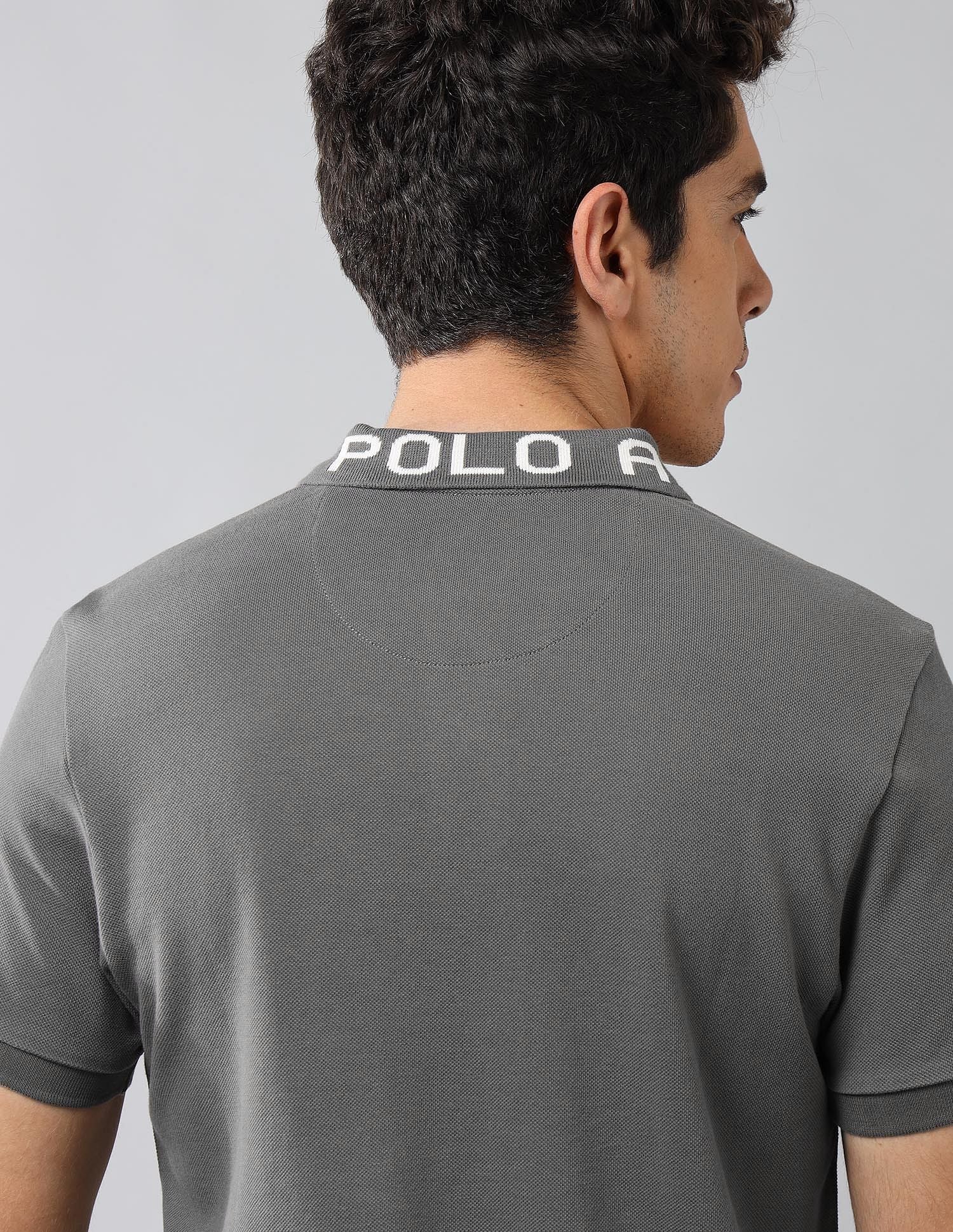 Brand Printed Muscle Fit Polo Shirt Dark Grey - U.S. POLO ASSN. | Large