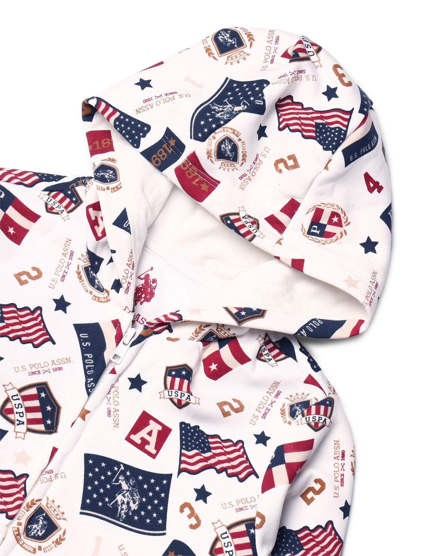 Boys Brand Printed Regular Fit Sweatshirt White - U.S. POLO ASSN. | Large