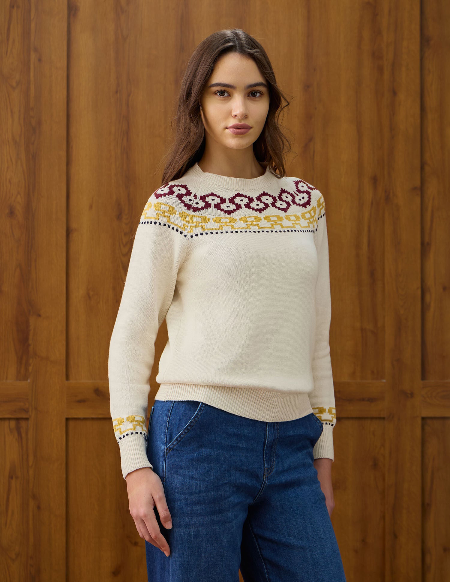 Patterned Knit Regular Fit Sweater White - U.S. POLO ASSN. | Large