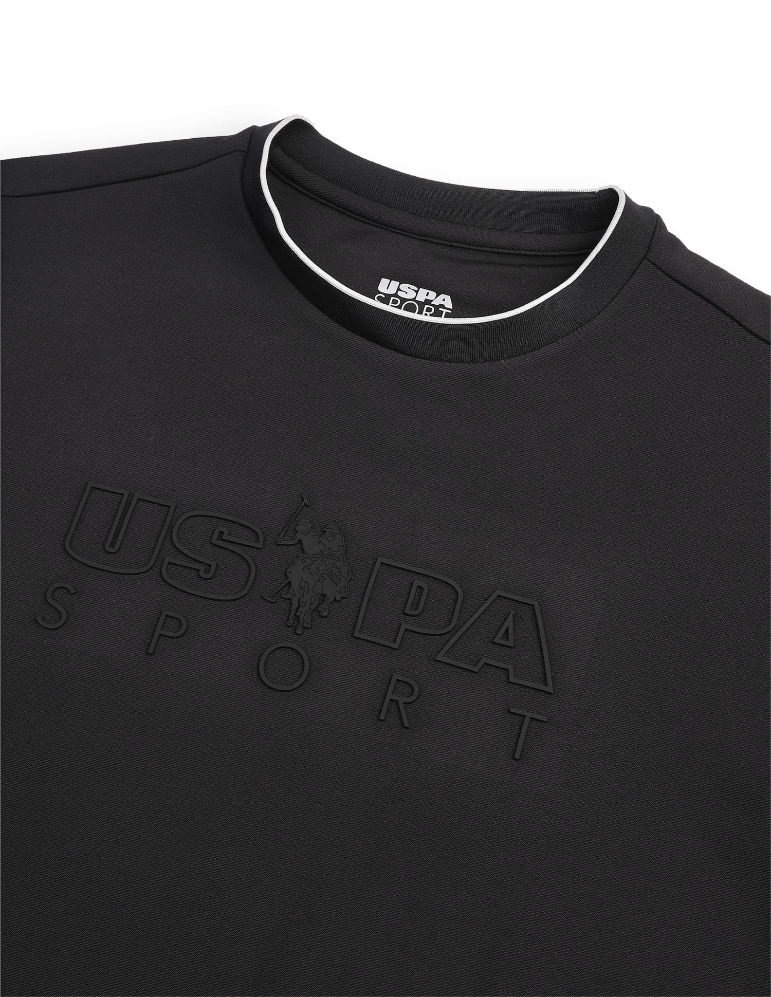 Brand Embossed Slim Fit Active Sweatshirt Black - U.S. Polo Assn. India | Large