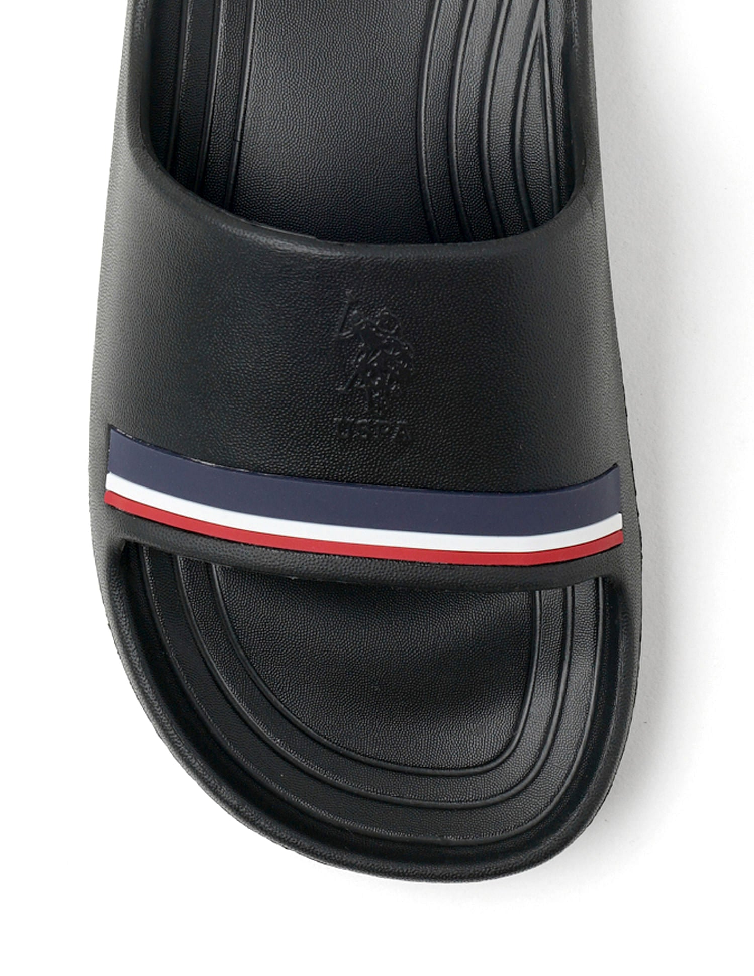 Men Easton Black Foam Walk Sliders Black - U.S. Polo Assn. India | Large