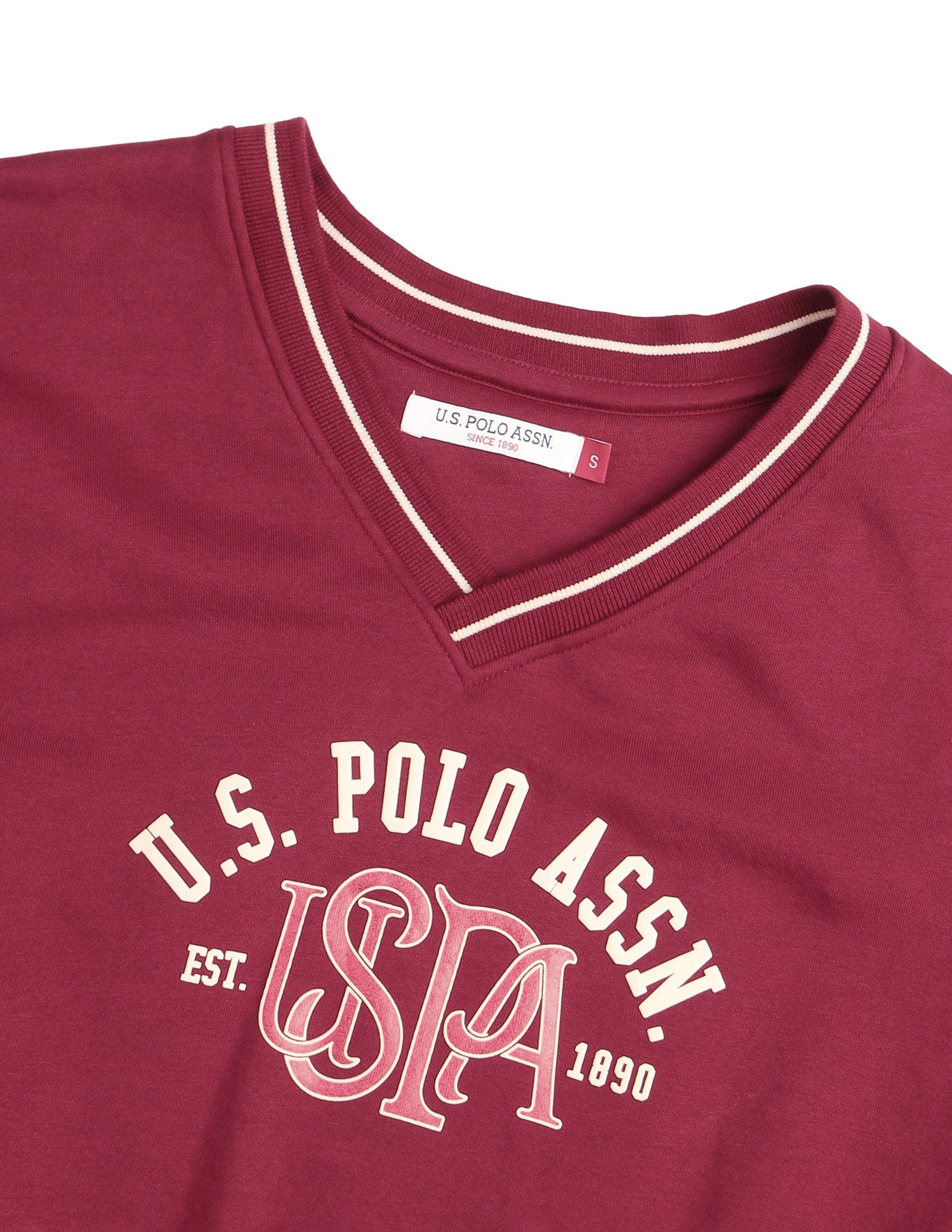 Brand Embossed Oversized Fit Sweatshirt Red - U.S. Polo Assn. India | Large