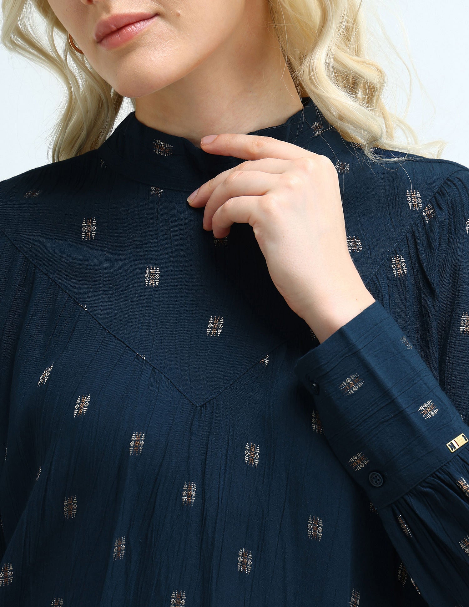 Patterned Weave Regular Fit Top Navy - U.S. POLO ASSN. | Large