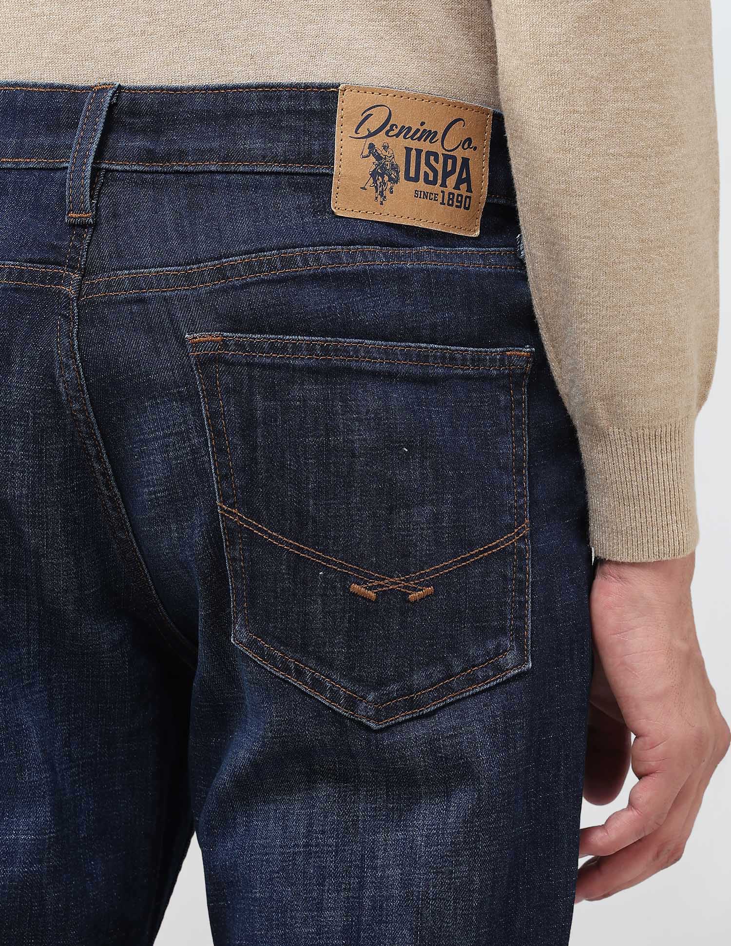 Brandon Slim Tapered Fit Blue Jeans Dark Blue - U.S. POLO ASSN. | Large