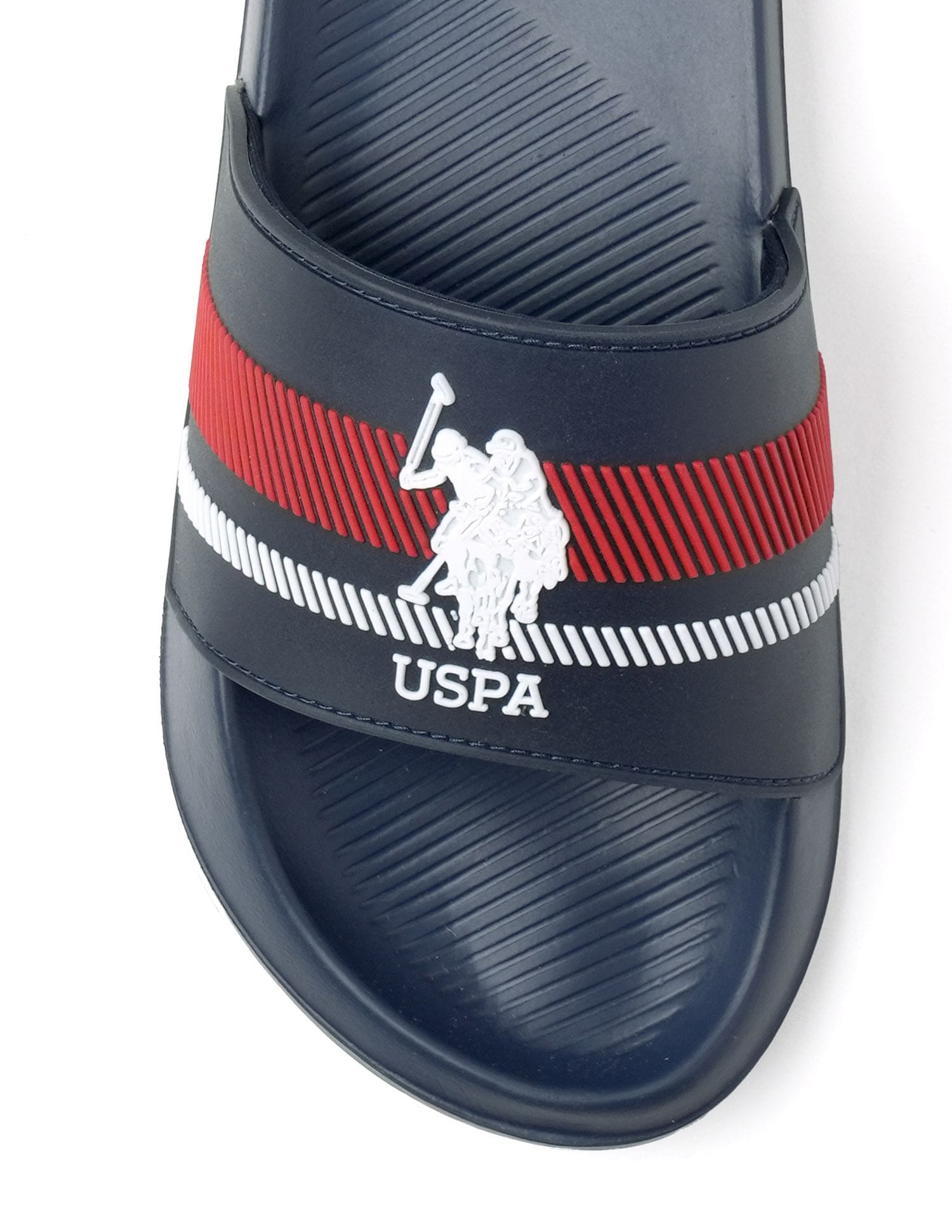 Men Rafa Brand Printed Sliders Navy - U.S. Polo Assn. India | Large