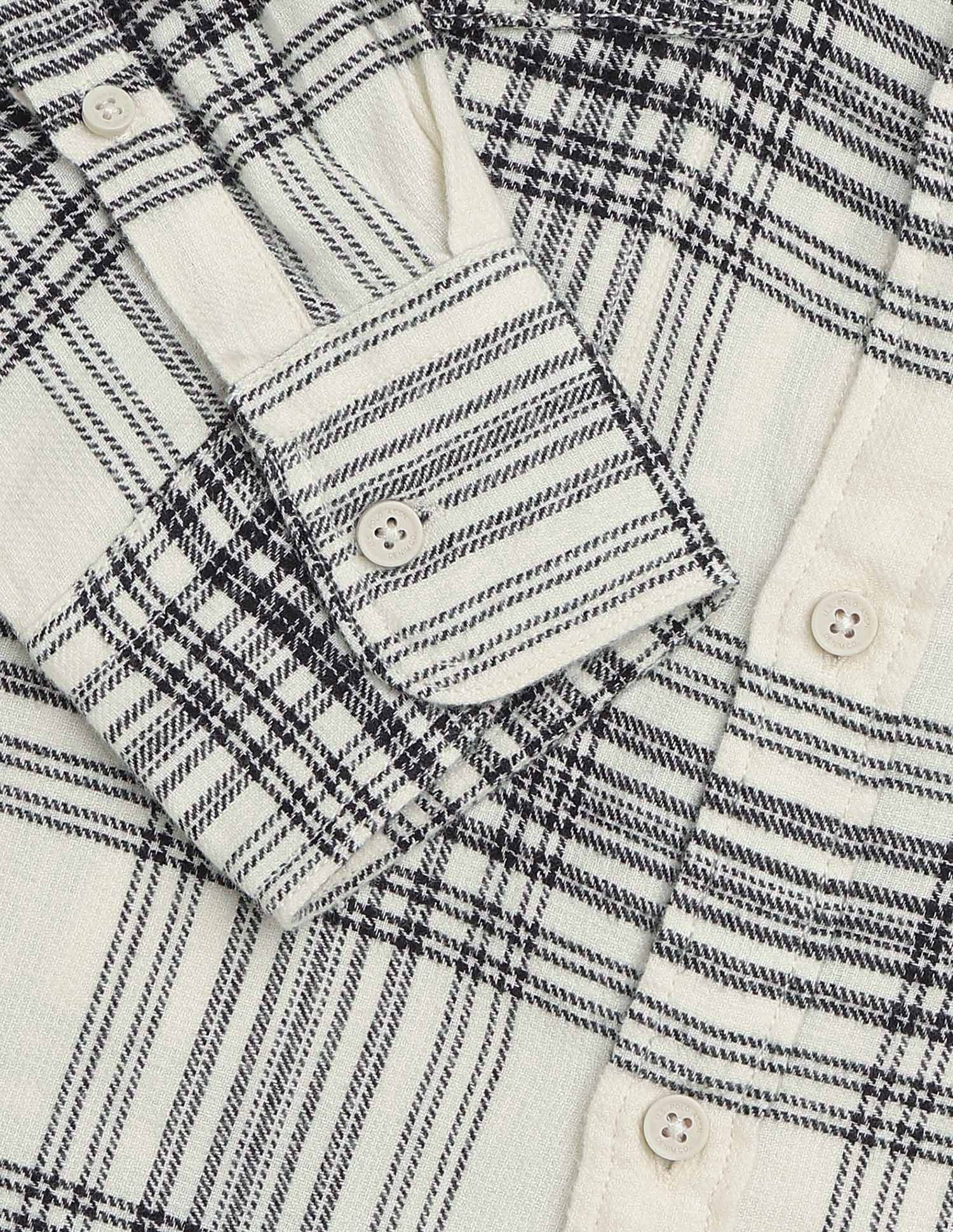 Tartan Checked Slim Fit Shirt Off White - U.S. POLO ASSN. | Large