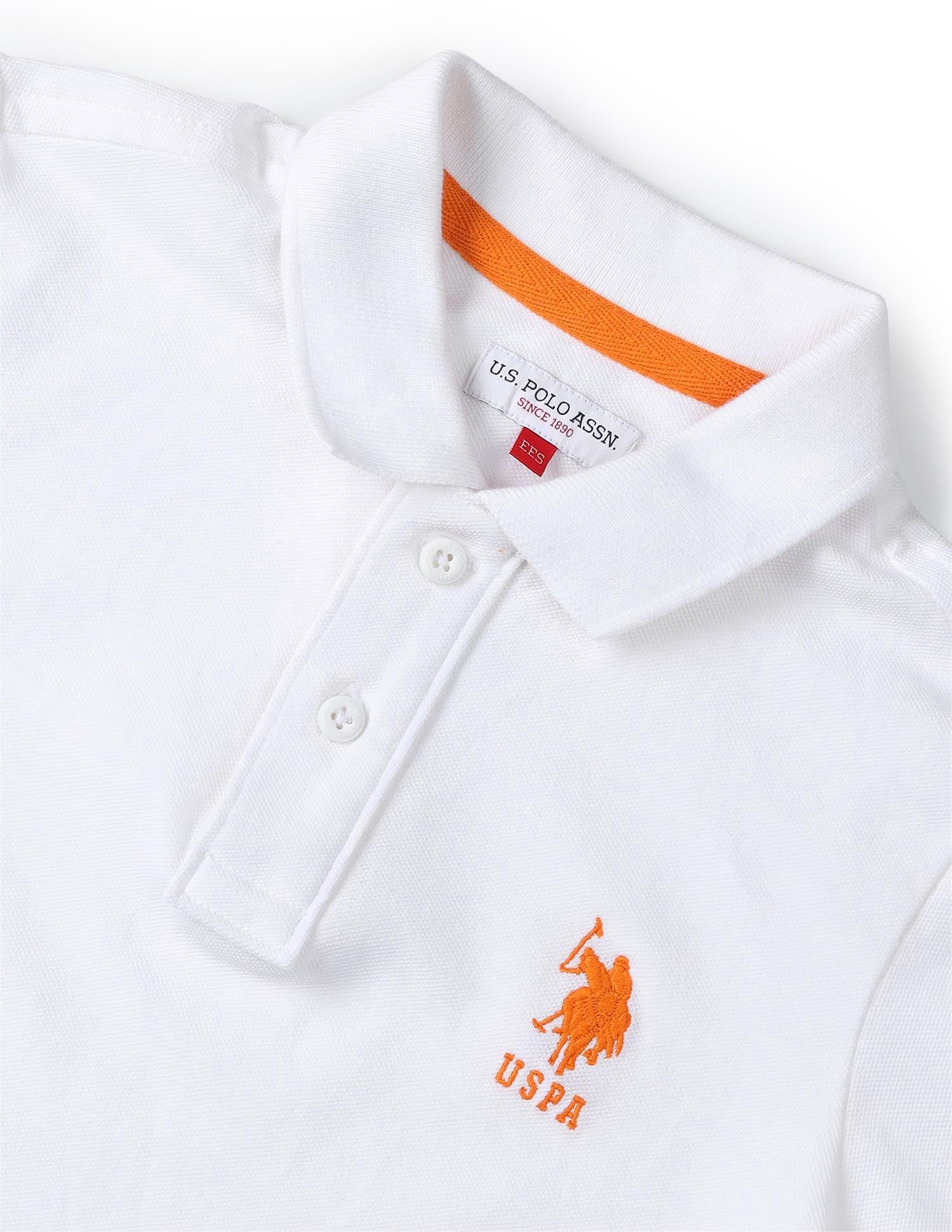 Boys Cotton Pique Polo Shirt White - U.S. POLO ASSN. | Large