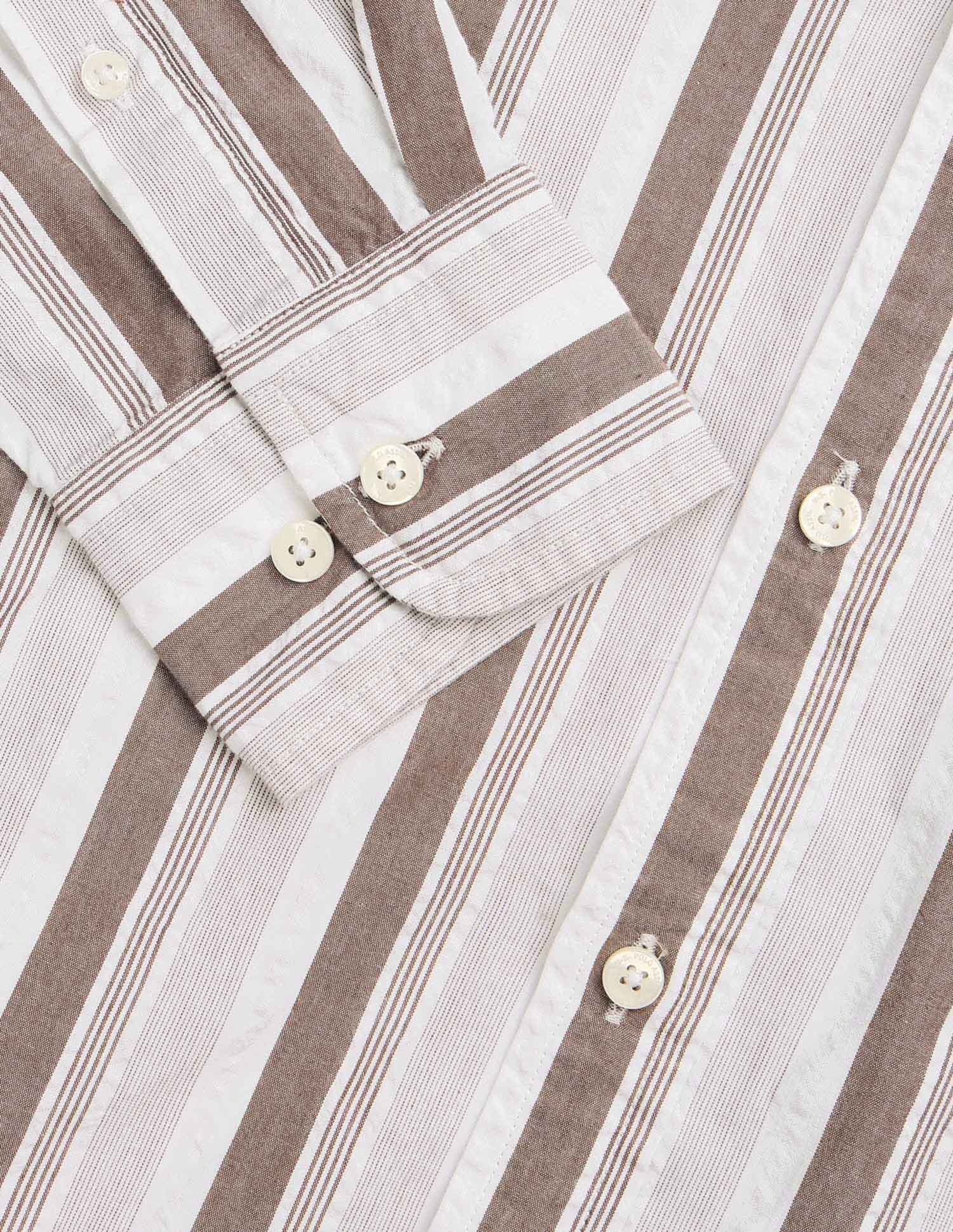 Vertical Striped Seersucker Shirt Brown - U.S. Polo Assn. India | Large