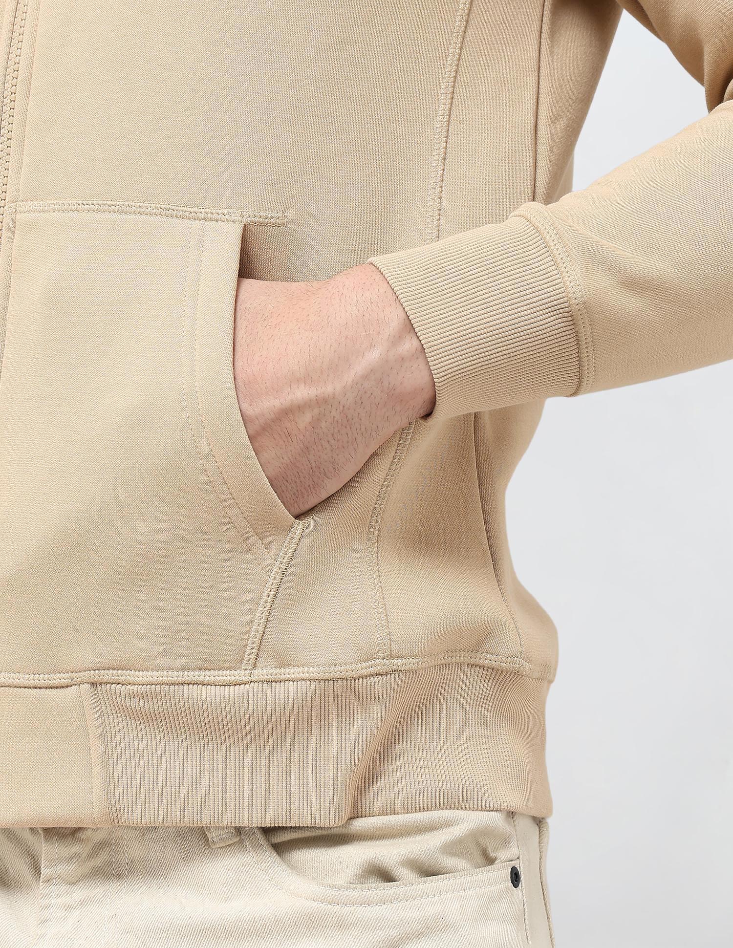 Solid Hooded Sweatshirt Beige - U.S. POLO ASSN. | Large