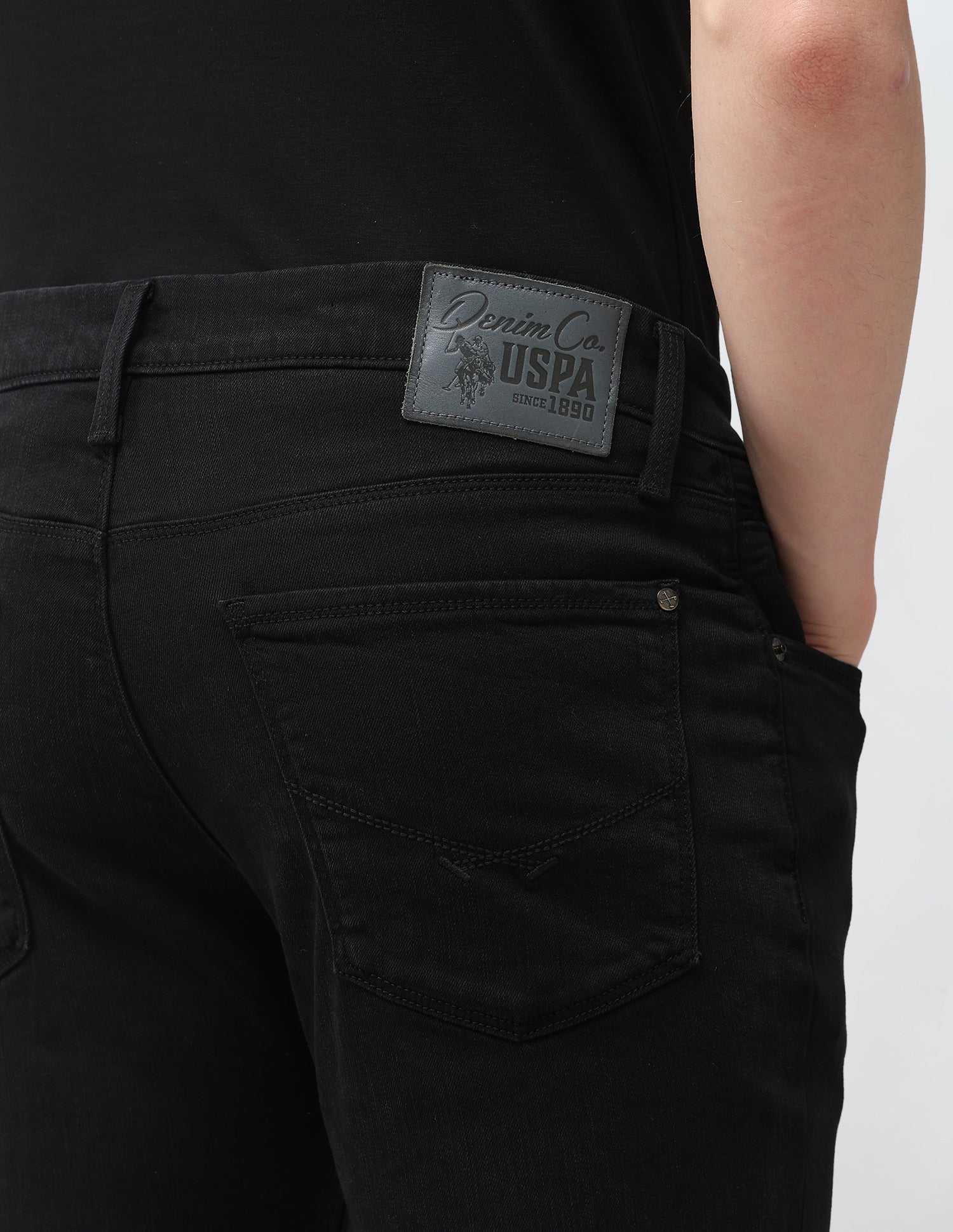 Brandon Slim Tapered Fit Black Jeans Black - U.S. Polo Assn. India | Large