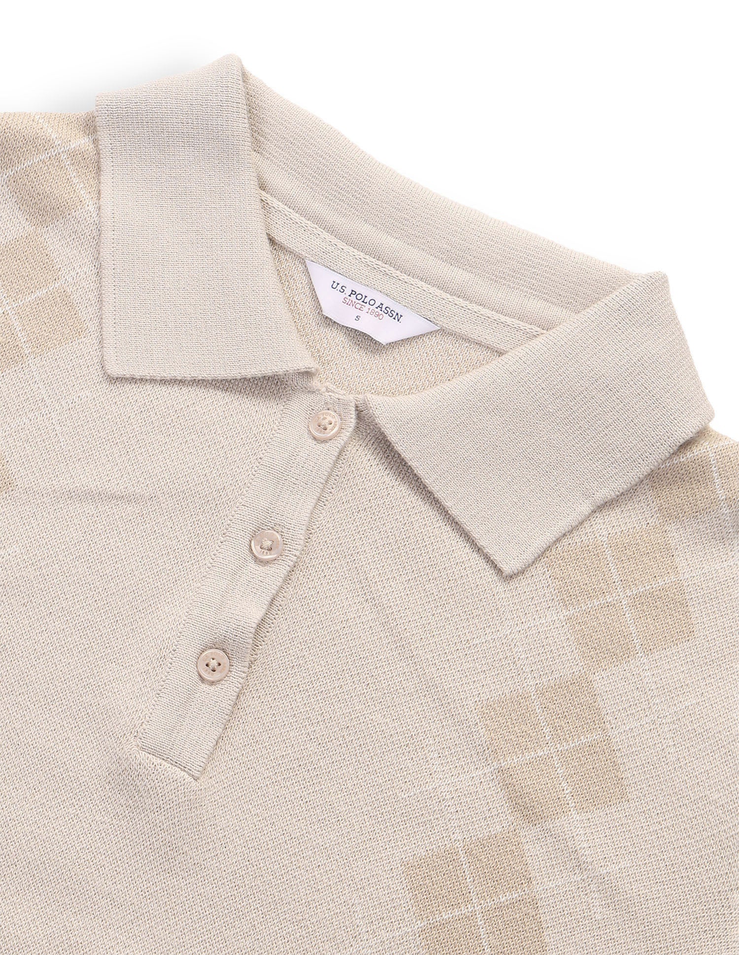 Geometric Printed Relaxed Fit Top Ecru - U.S. Polo Assn. India | Large