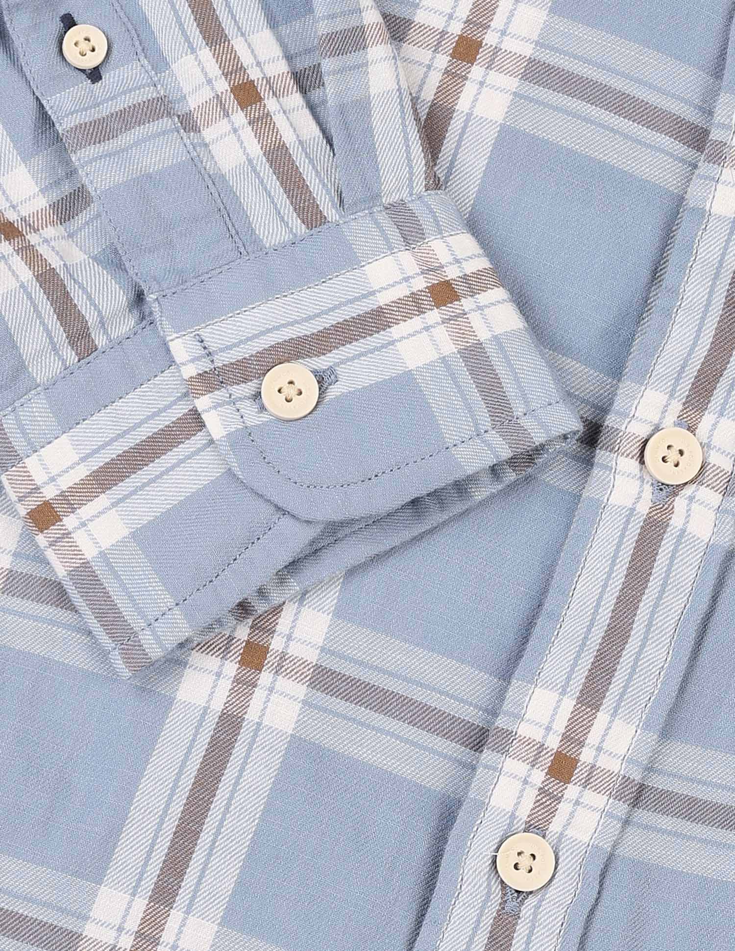 Tartan Checked Regular Fit Shirt Light Blue - U.S. Polo Assn. India | Large