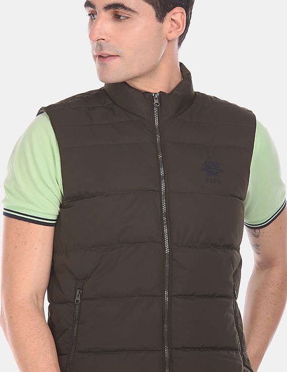 Sleeveless Quilted Gilet Jacket Olive - U.S. Polo Assn. India | Large