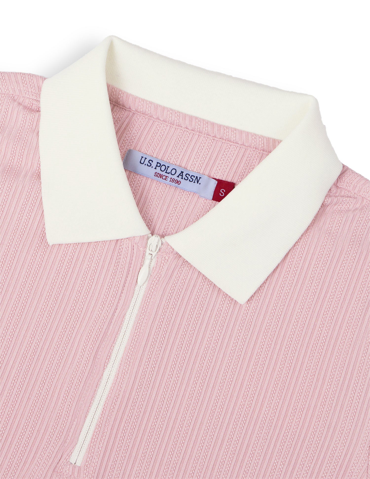 Self Design Vertical Striped Regular Fit Polo Shirt Pink - U.S. Polo Assn. India | Large