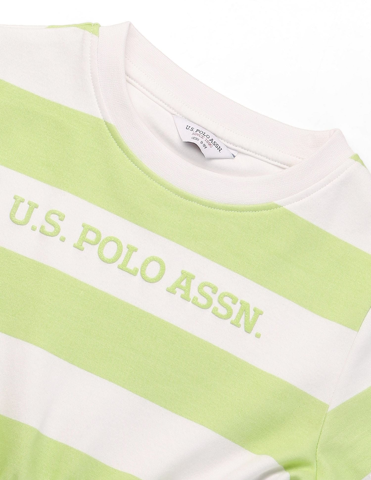 Girls Striped Fit And Flare Dress Yellow - U.S. POLO ASSN. | Large