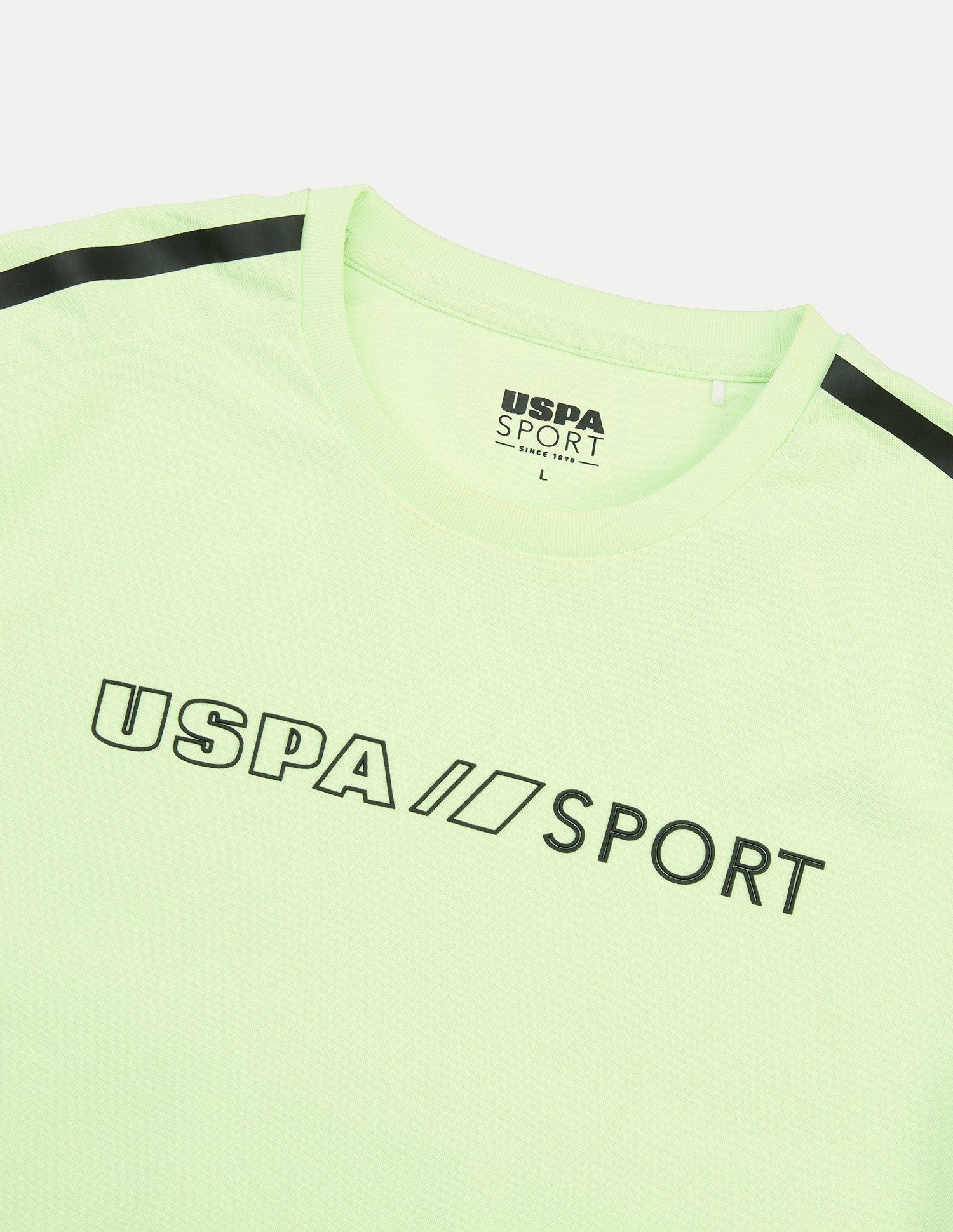 Brand Embossed Regular Fit Active T-Shirt Lime-Green - U.S. Polo Assn. India | Large