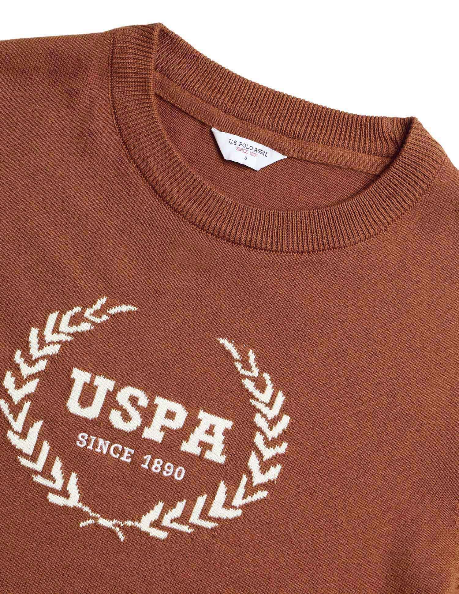 Brand Printed Relaxed Fit Sweater Yellow - U.S. POLO ASSN. | Large