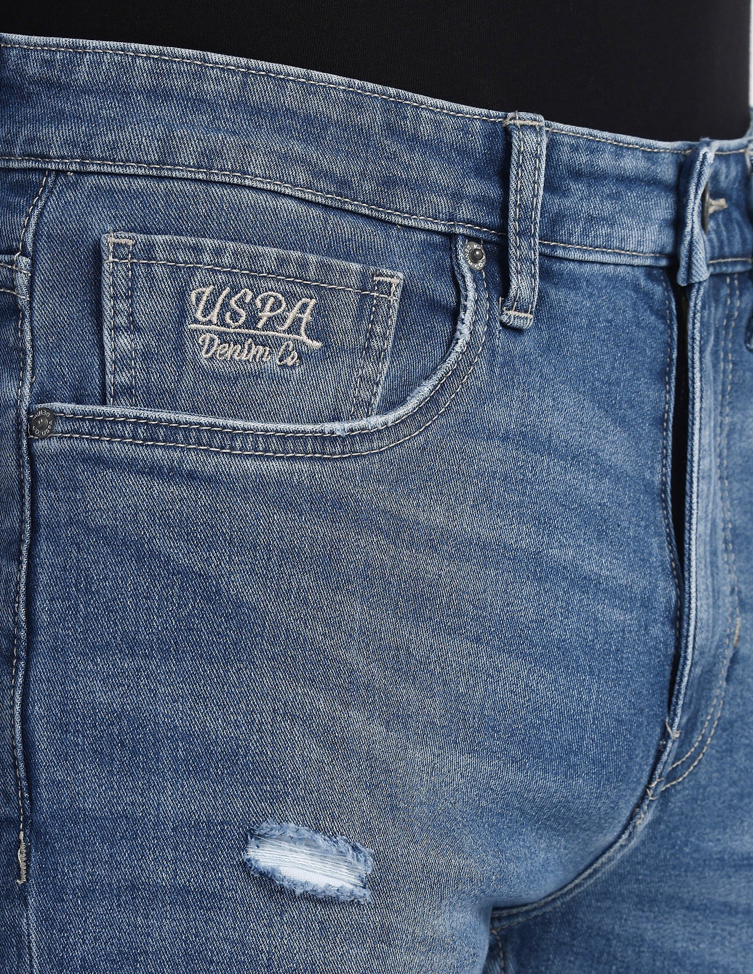 Harold Slim Straight Fit Blue Jeans Blue - U.S. Polo Assn. India | Large