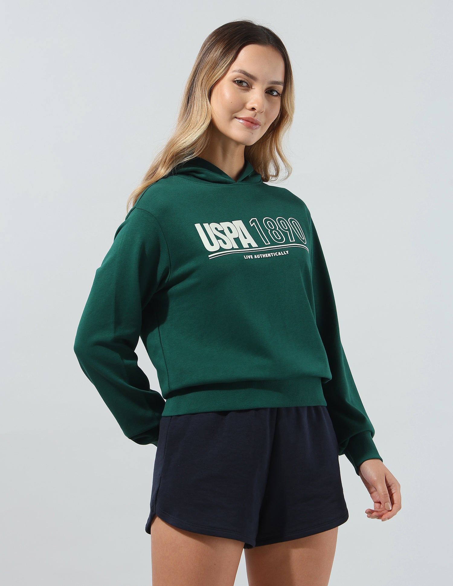 Typographic Brand Printed Relaxed Fit Sweatshirt Dark Green - U.S. Polo Assn. India | Large