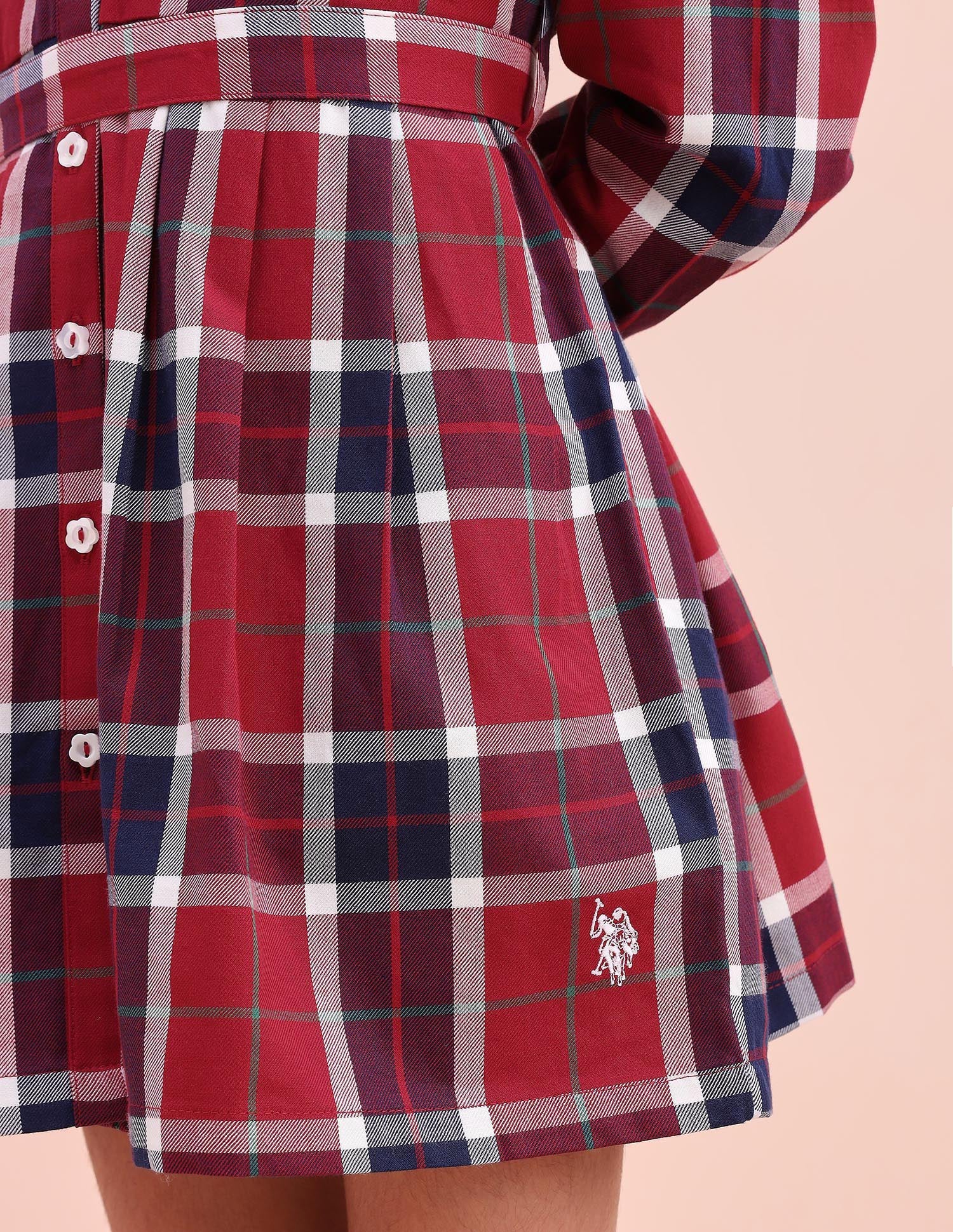 Girls Checked Shirt Dress Multicolour - U.S. POLO ASSN. | Large