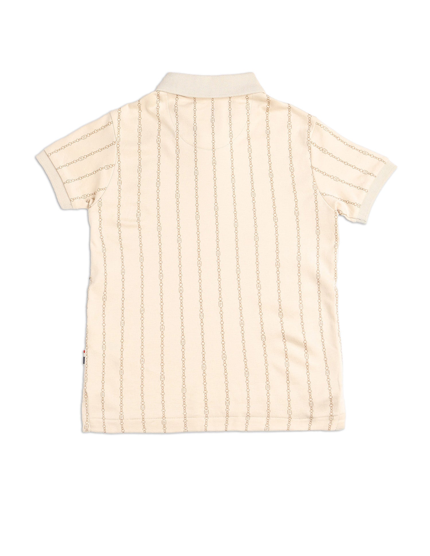 Boys Vertical Striped Regular Fit Polo Shirt Beige - U.S. POLO ASSN. | Large