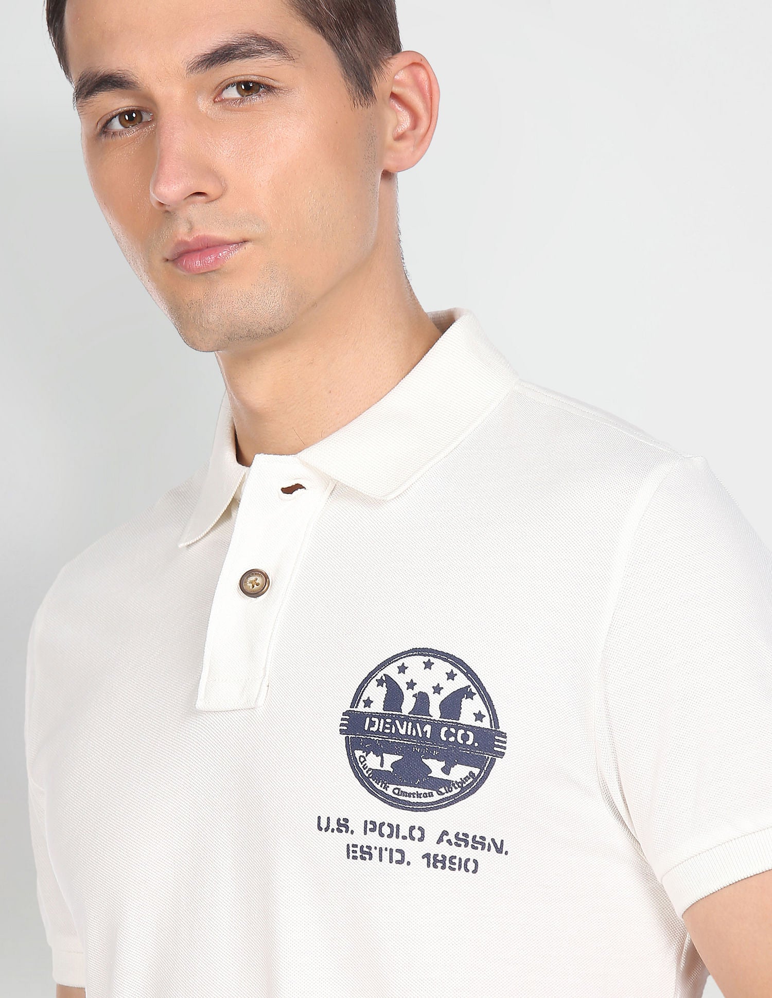 Short Sleeve Solid Polo Shirt Off White - U.S. POLO ASSN. | Large