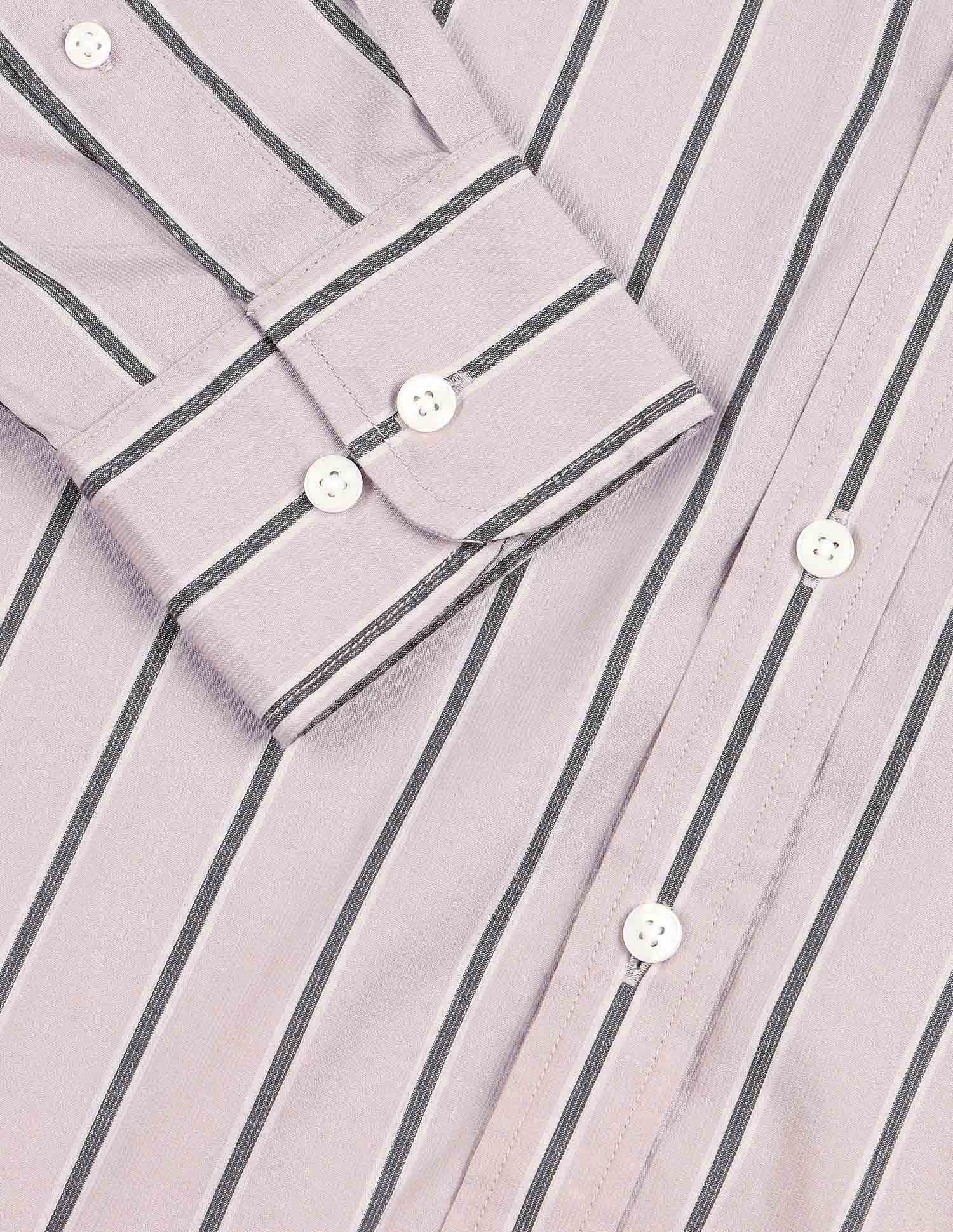Vertical Striped Tailored Fit Shirt Light Khaki - U.S. Polo Assn. India | Large