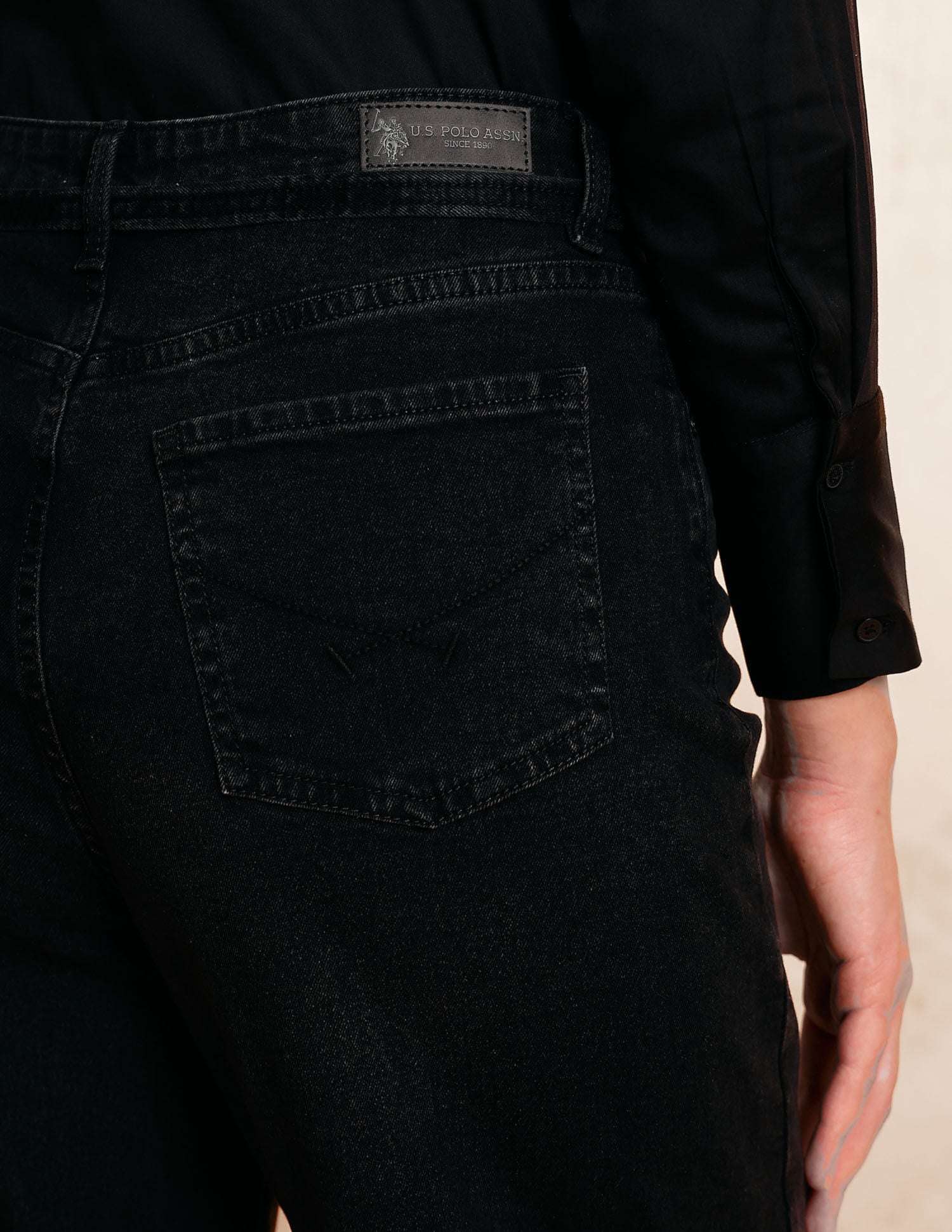 High Rise Barrel Fit Jeans Grey - U.S. POLO ASSN. | Large