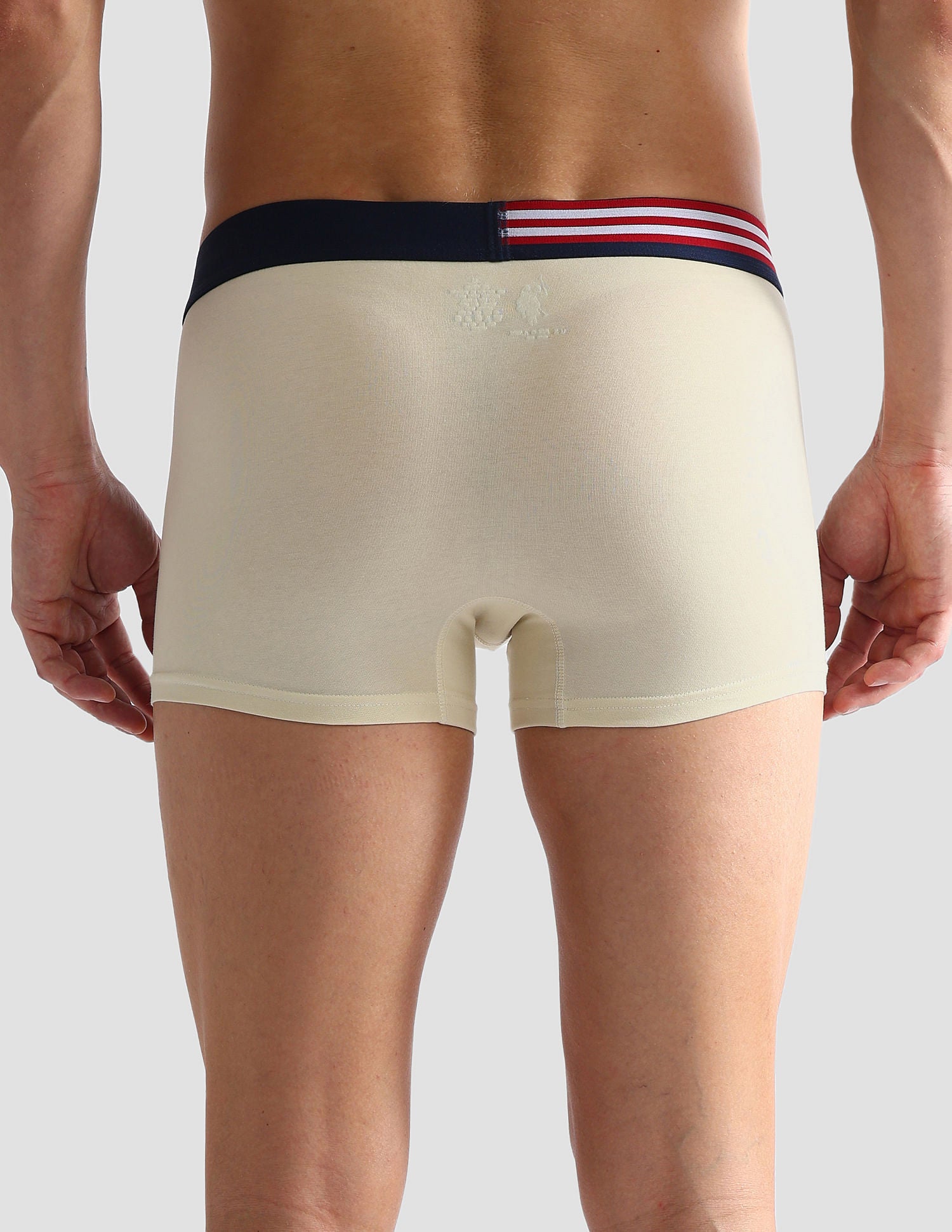 Flag Elastic Antibacterial OET06 Trunks - Pack Of 2 Beige and Navy - U.S. POLO ASSN. | Large