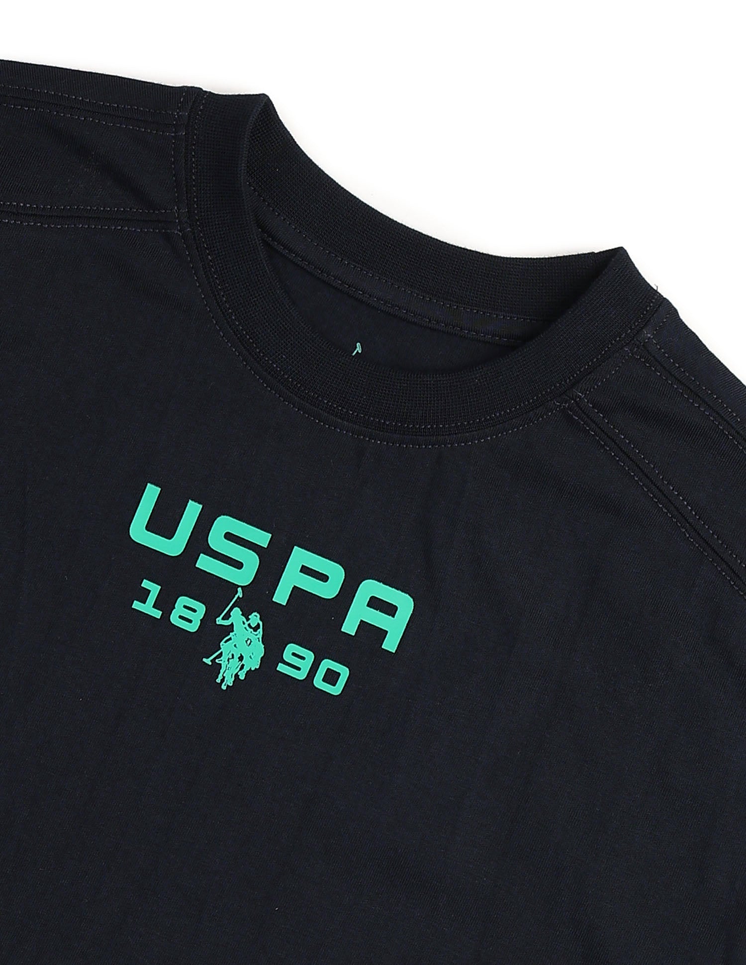 Boys Regular Fit Solid T-Shirt Navy - U.S. POLO ASSN. | Large