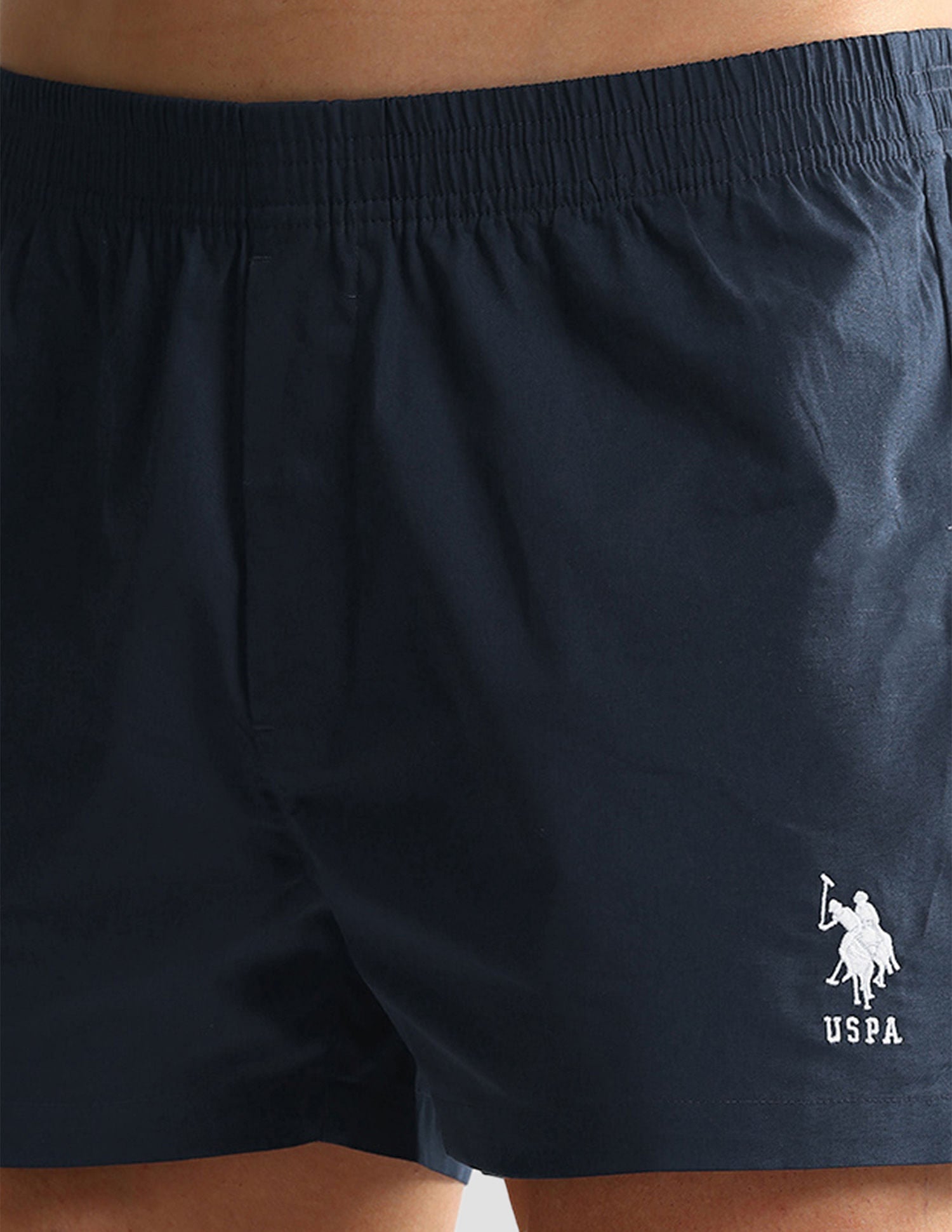 Mid Rise Solid OEX05 Shorts - Pack Of 2 Polka Dot Navy And Navy - U.S. POLO ASSN. | Large