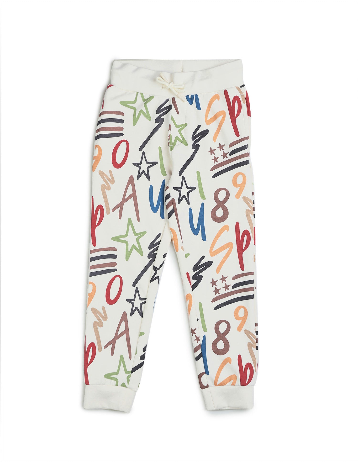 Boys All-Over Printed Regular Fit Joggers Off White - U.S. POLO ASSN. | Large