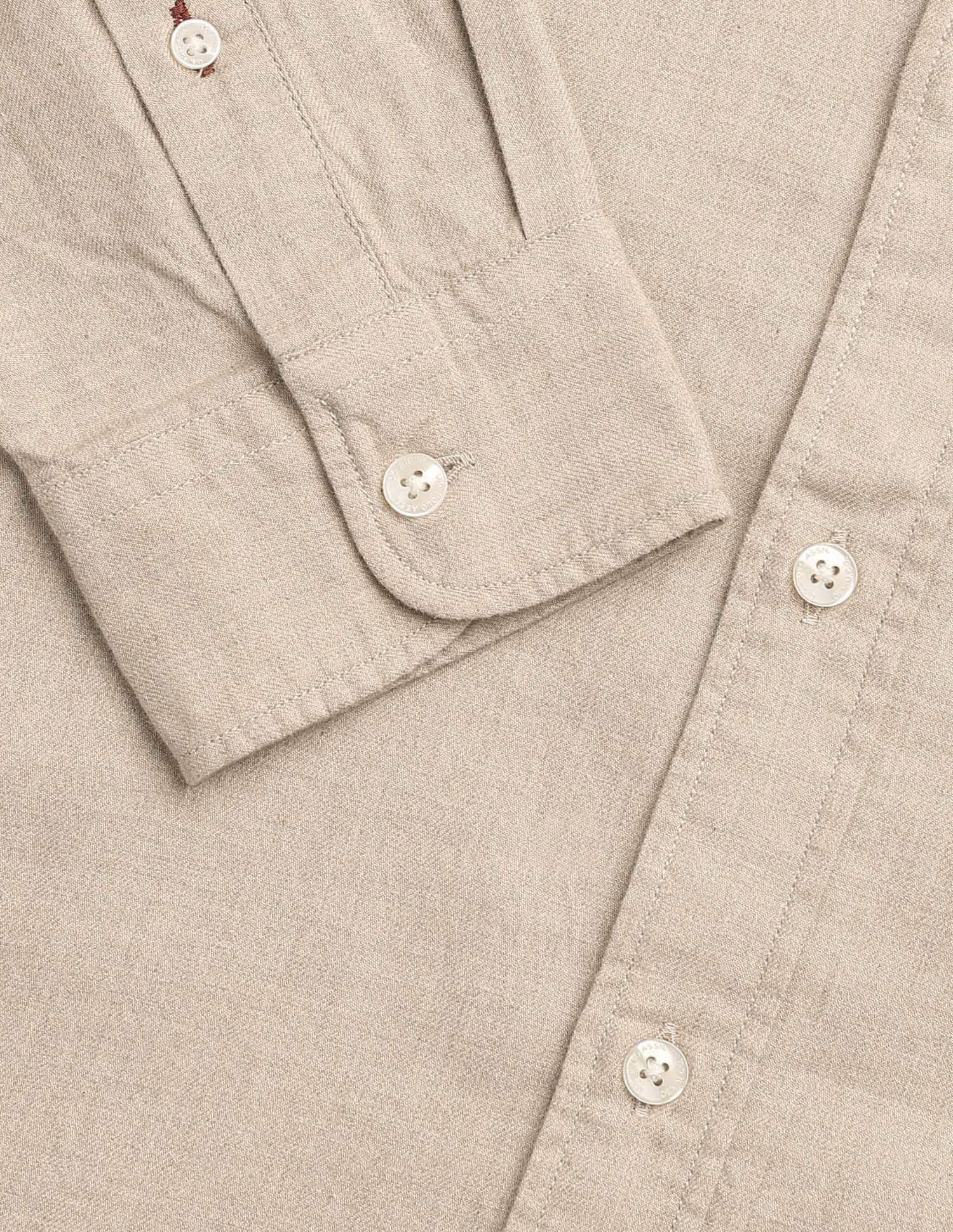 Twill Solid Regular Fit Shirt Beige - U.S. POLO ASSN. | Large