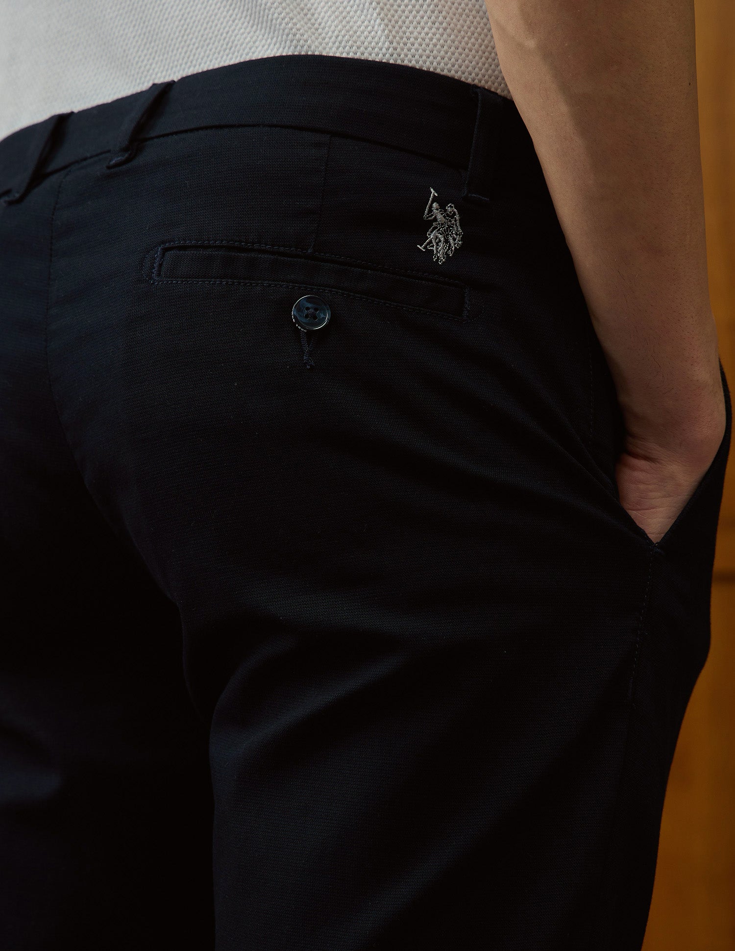 Denver Slim Fit Varsity Theatre Trousers Navy - U.S. POLO ASSN. | Large