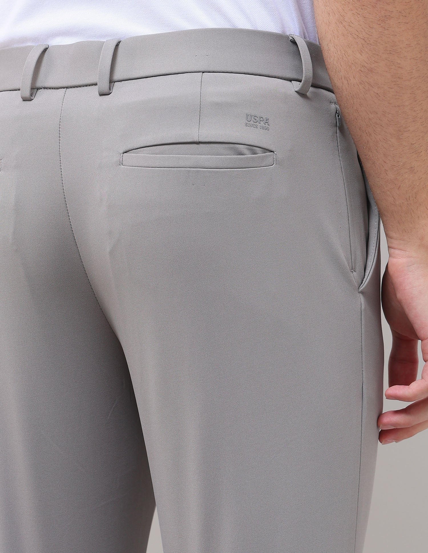 Knitted Denver Slim Fit Trousers Grey - U.S. Polo Assn. India | Large