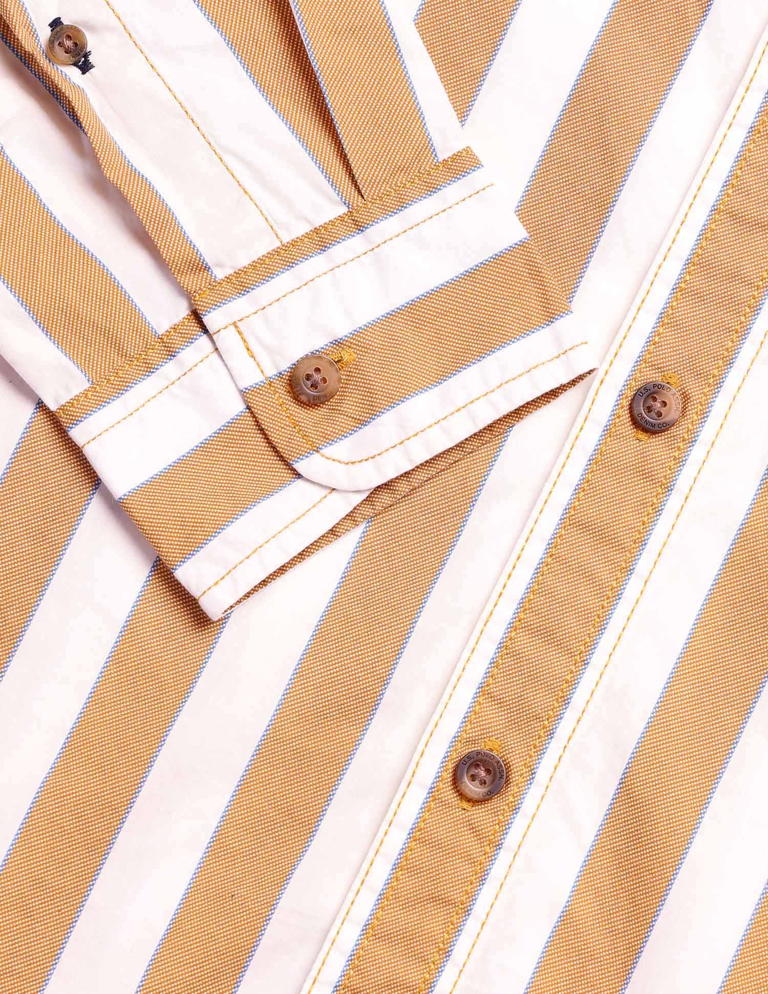 Bold Stripe Twill Shirt Mustard - U.S. POLO ASSN. | Large