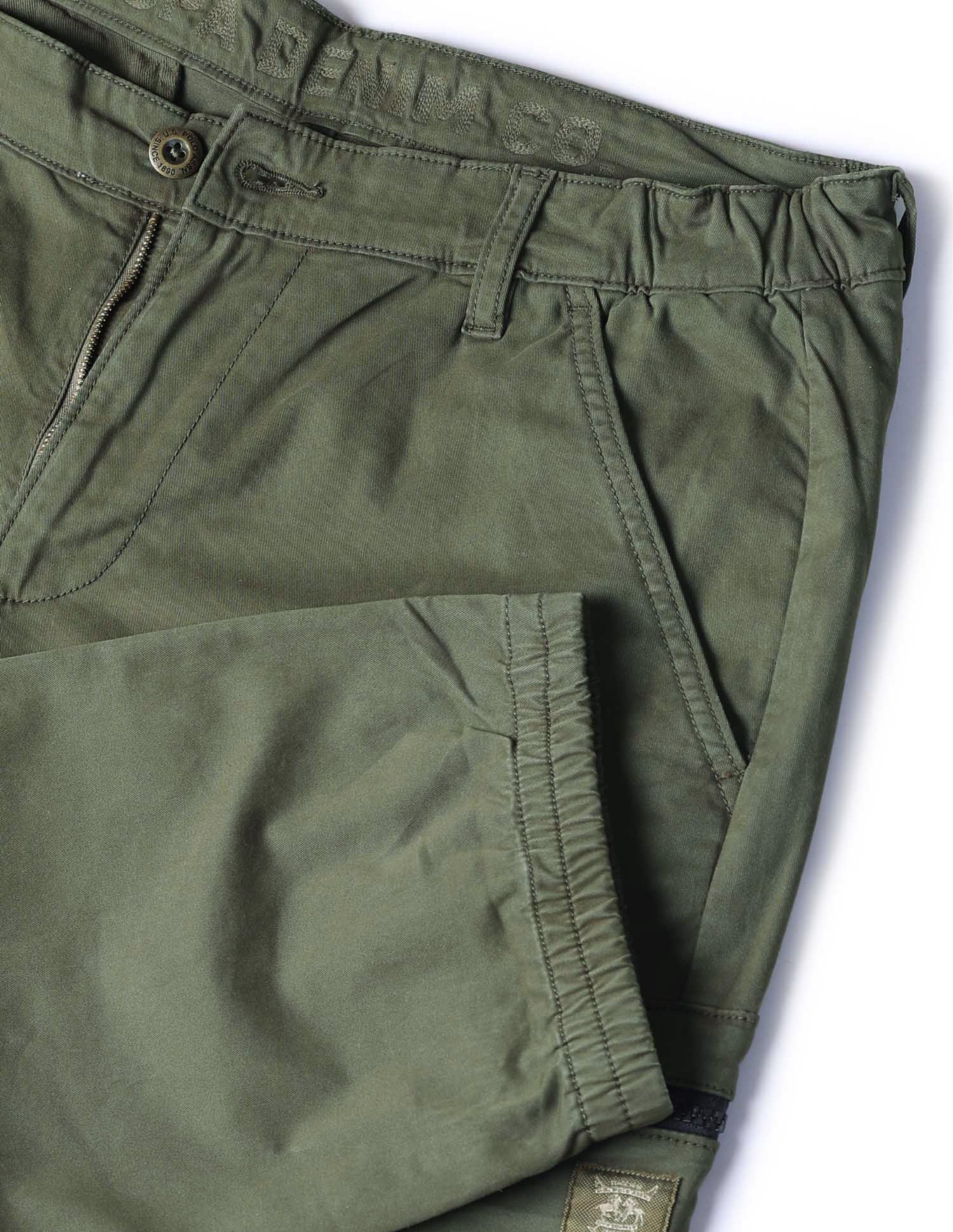 Solid Regular Fit Cargos Olive - U.S. POLO ASSN. | Large