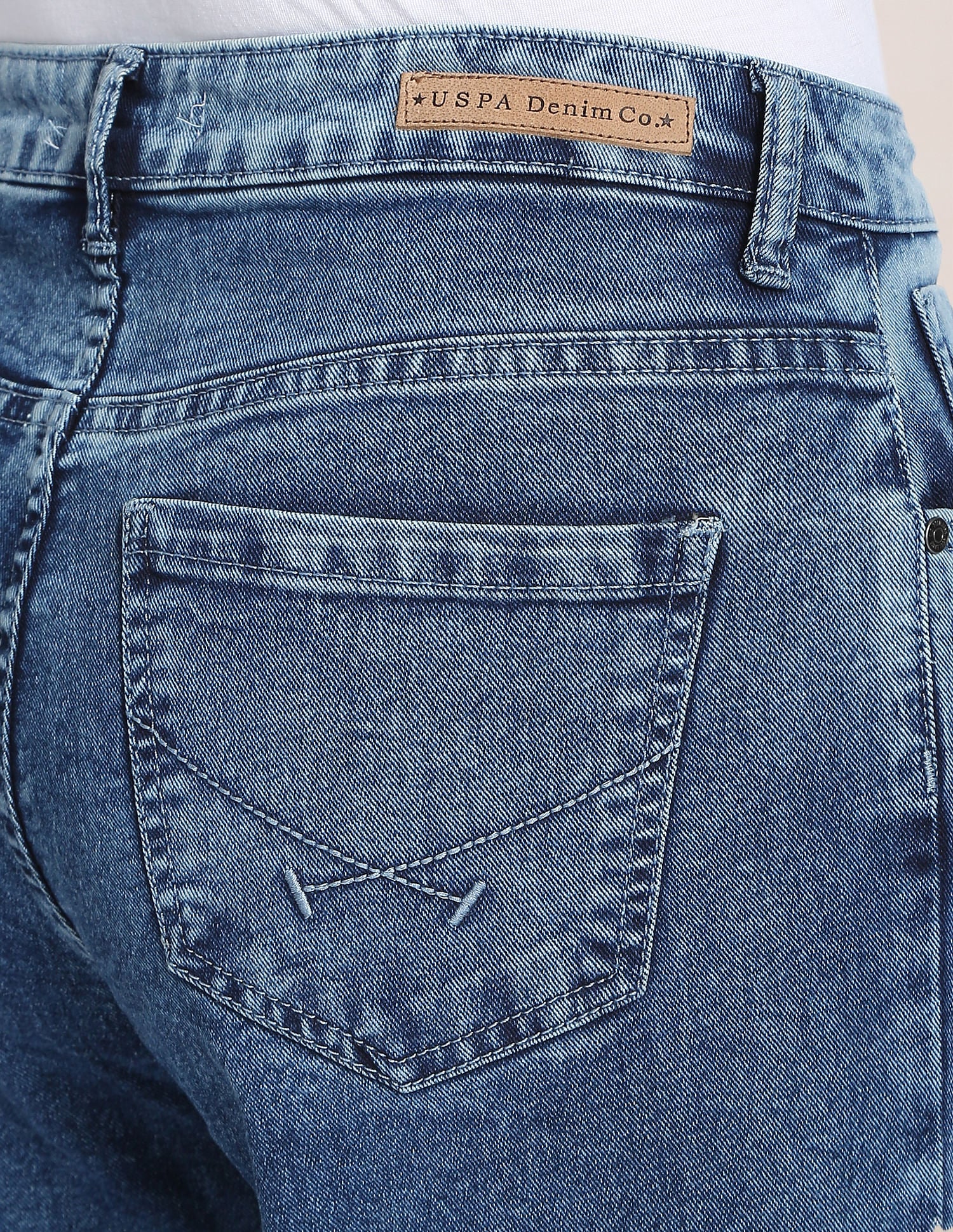 Acid Wash Slim Mom Fit Jeans Blue - U.S. Polo Assn. India | Large