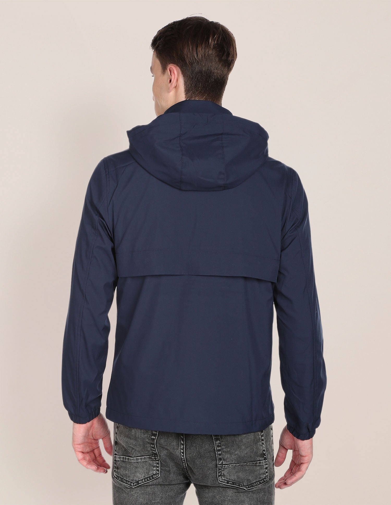 Brand Print Detachable Hood Casual Jacket Navy - U.S. POLO ASSN. | Large