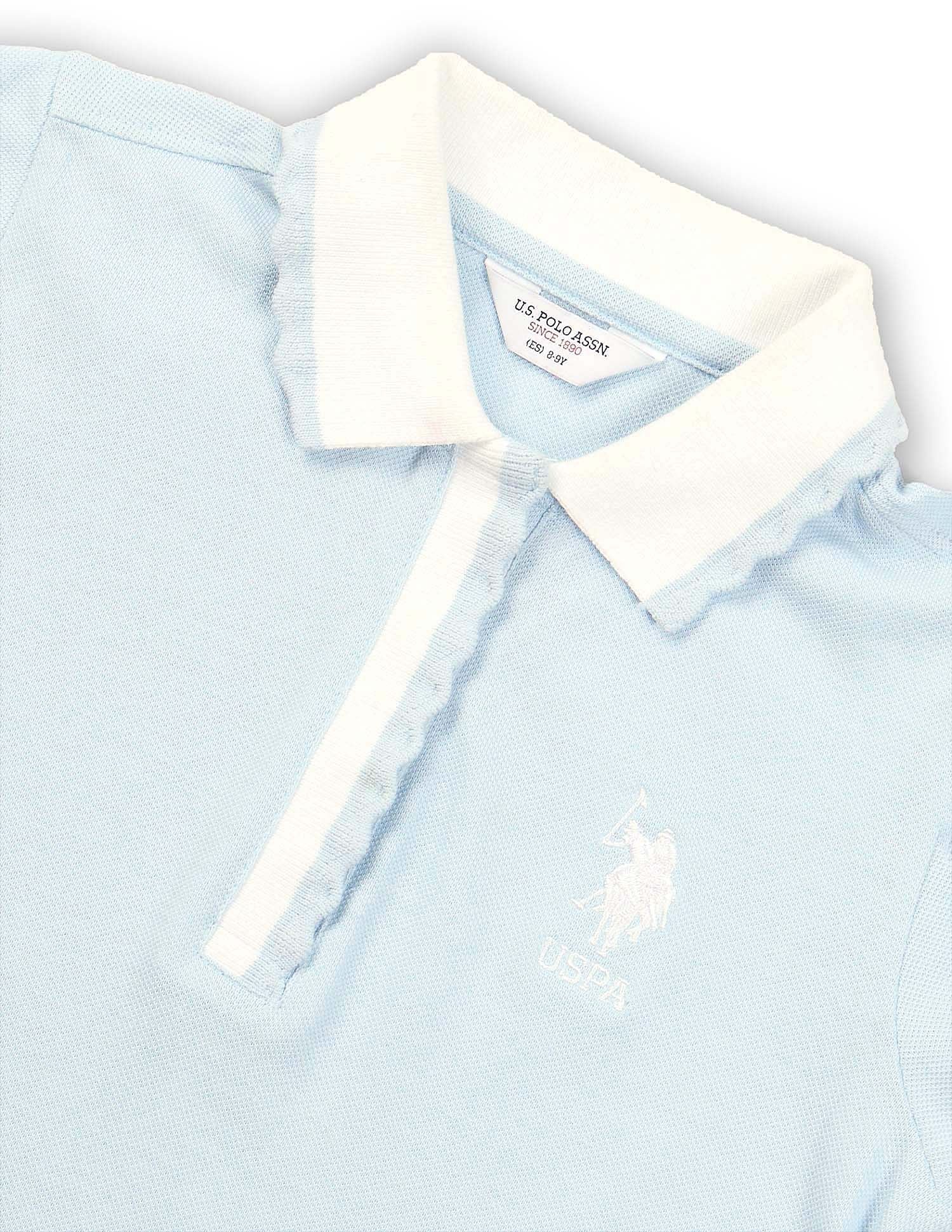 Girls Solid Polo Shirt Light Blue - U.S. POLO ASSN. | Large
