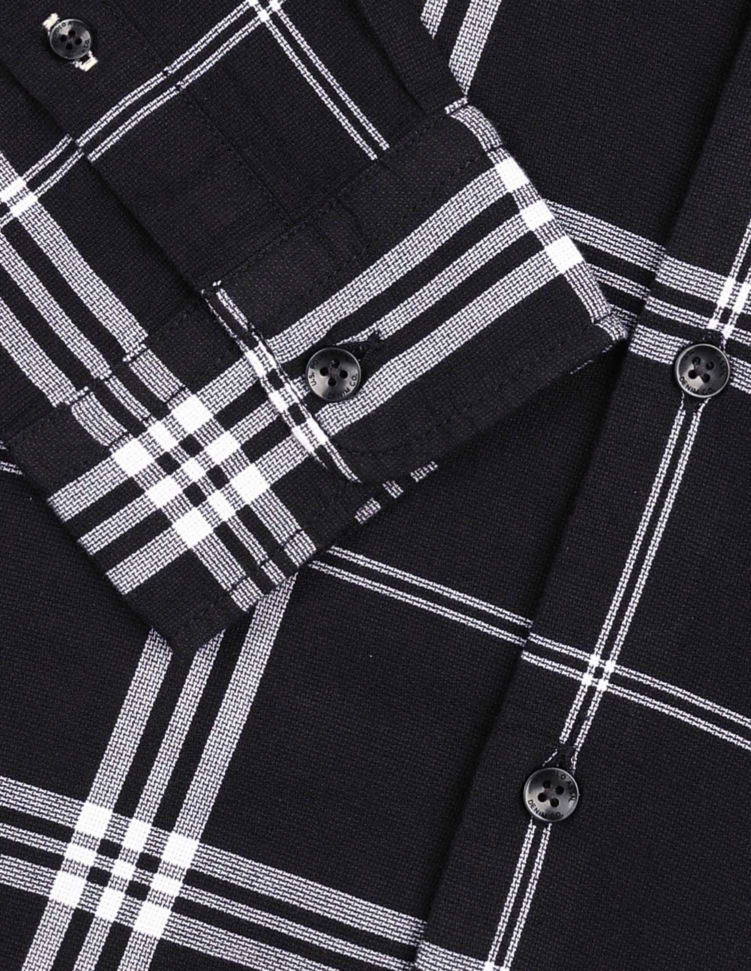 Grid Tattersall Checked Pure Cotton Shirt Black - U.S. Polo Assn. India | Large