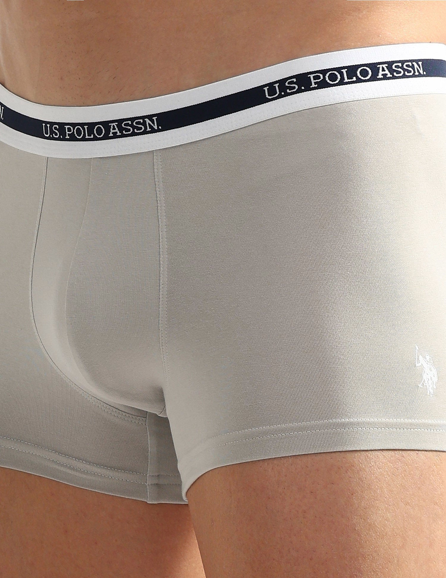 Elastic Waistband Ribbed Solid OET09 Trunks - Pack Of 2 Fog Grey and Teal Grey - U.S. POLO ASSN. | Large