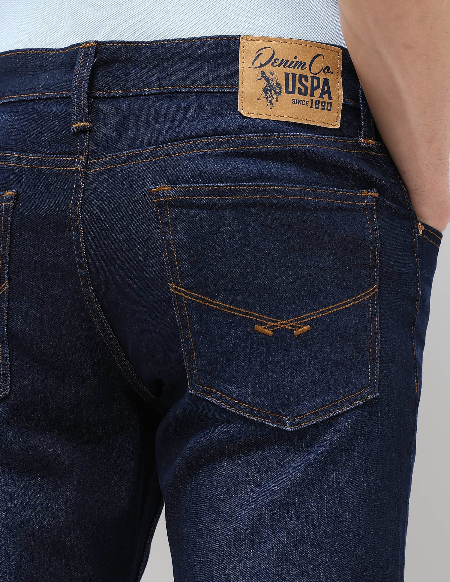 Brandon Slim Tapered Fit Blue Jeans Dark Blue - U.S. POLO ASSN. | Large