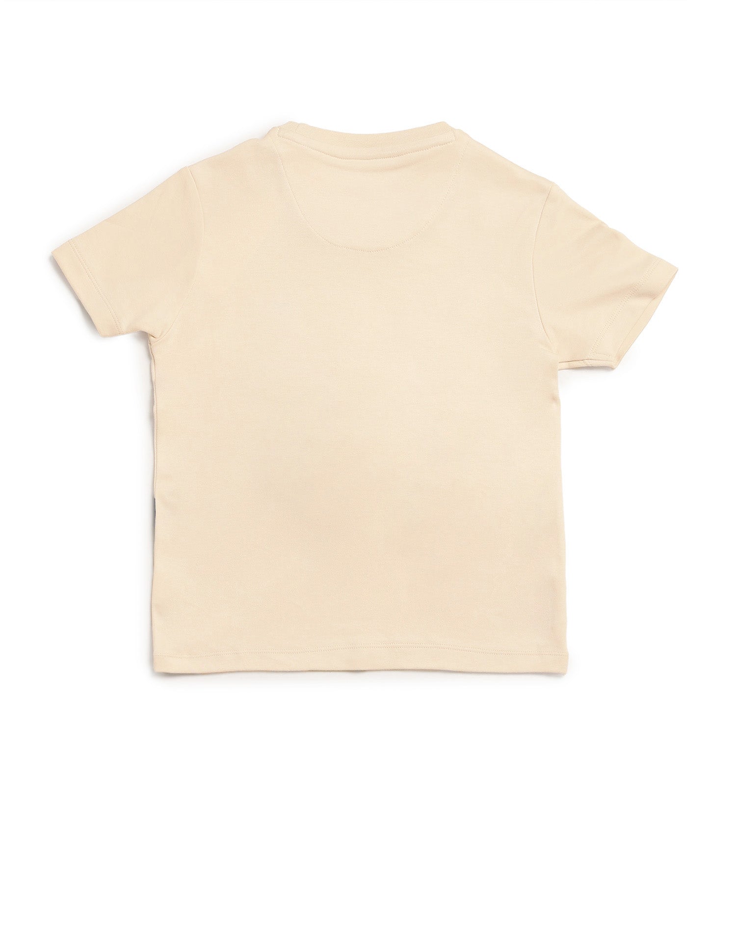 Boys Solid Regular Fit T-Shirt Ecru - U.S. POLO ASSN. | Large