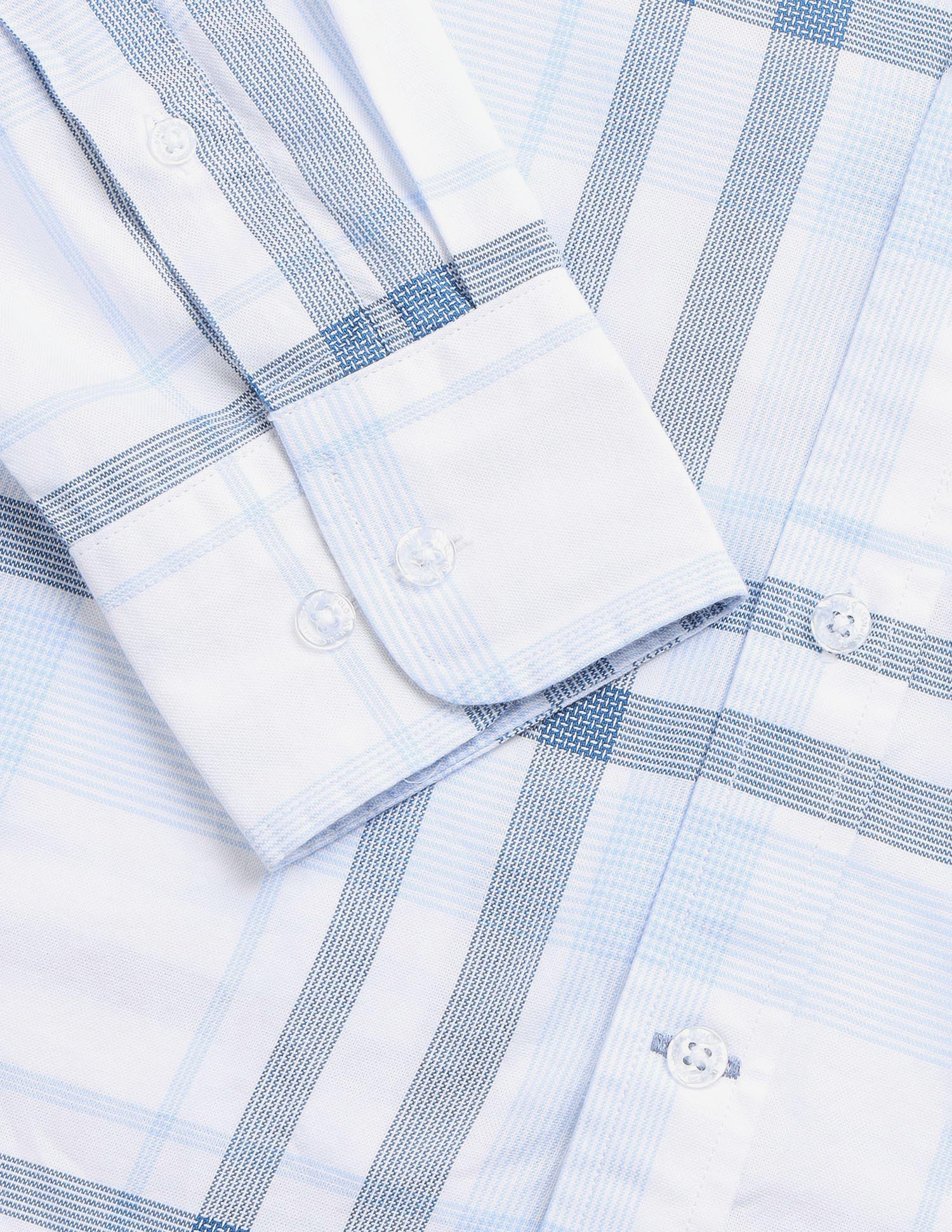 Grid Tattersall Checked Regular Fit Shirt Blue - U.S. Polo Assn. India | Large