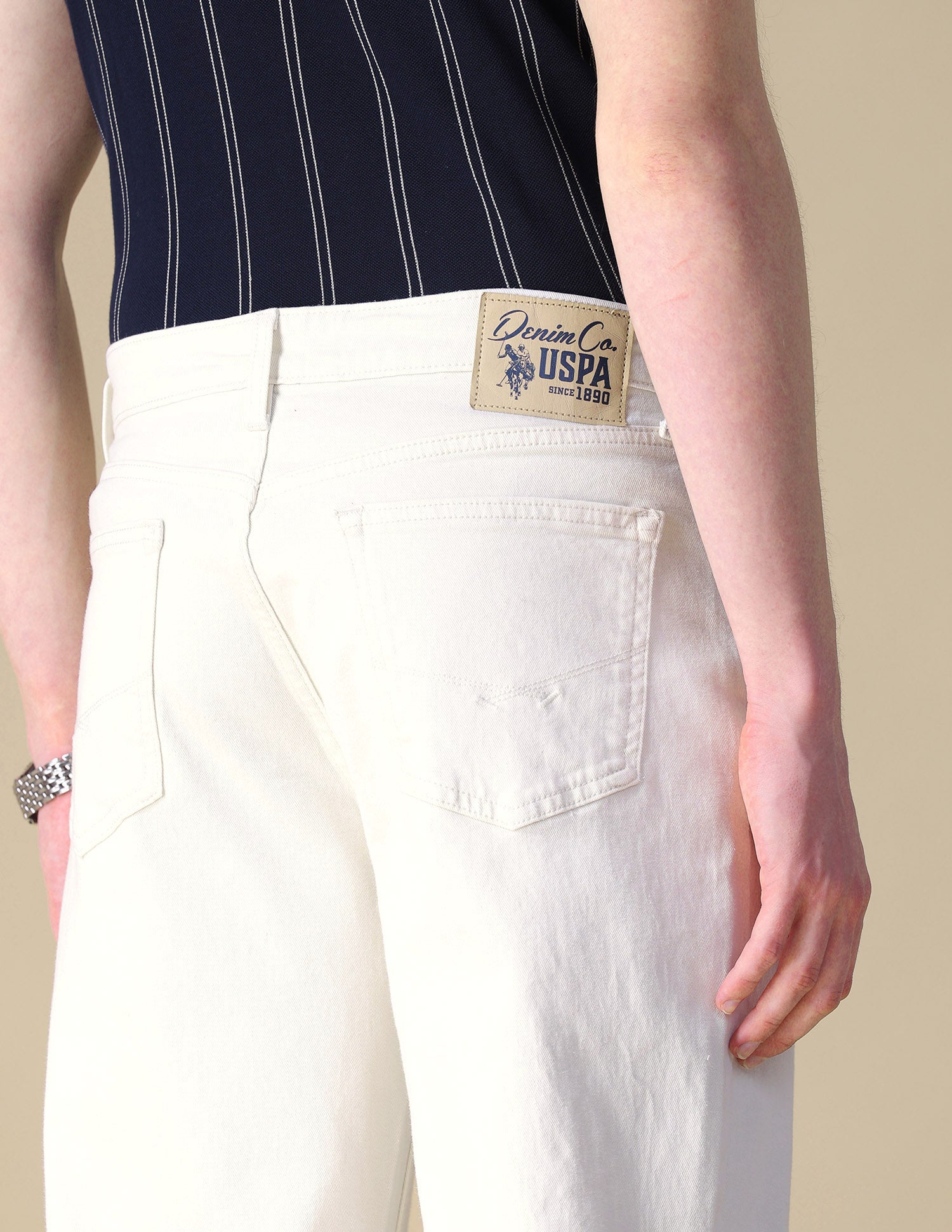 Shawn Relaxed Fit Beige Jeans Beige - U.S. POLO ASSN. | Large