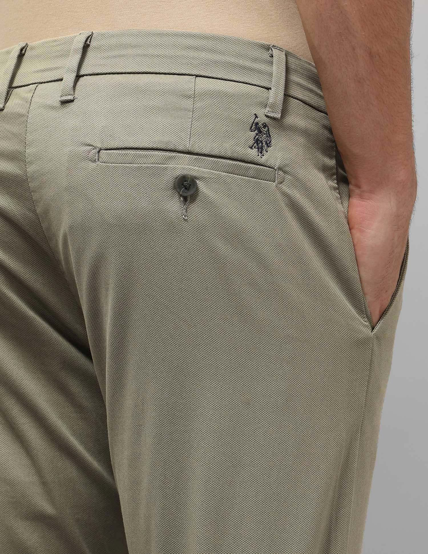 Austin Slim Fit Satin Trousers Sage - U.S. POLO ASSN. | Large