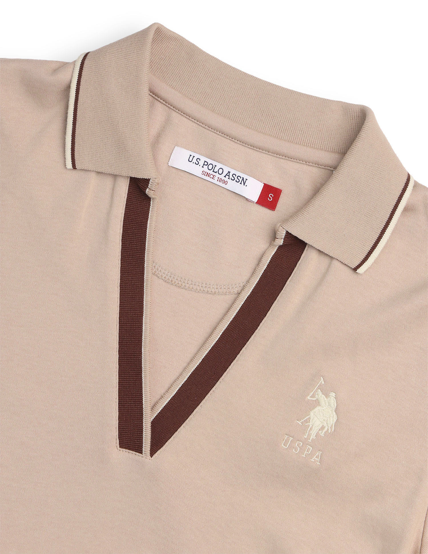 Solid Regular Fit Polo Shirt Brown - U.S. Polo Assn. India | Large