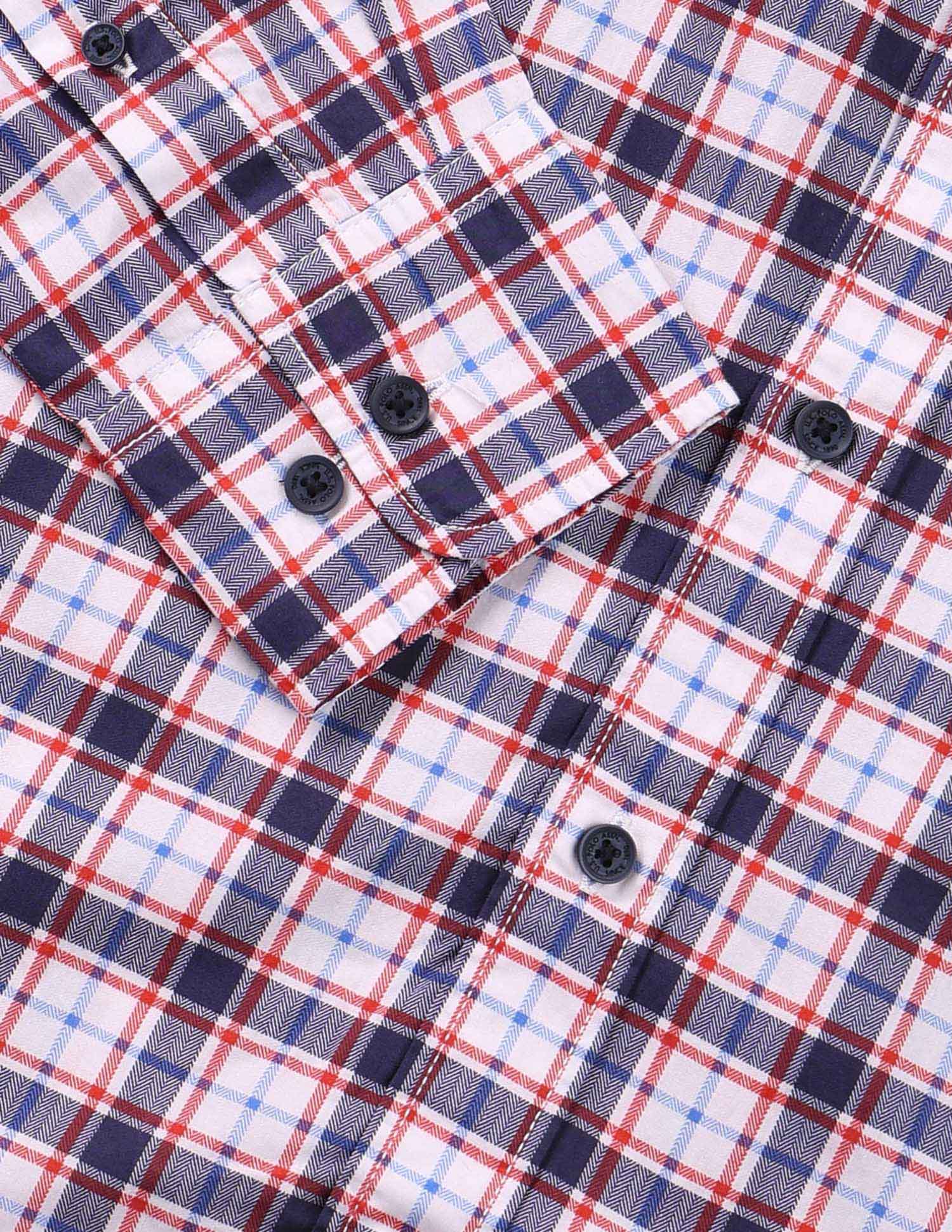 Tartan Herringbone Shirt Blue - U.S. POLO ASSN. | Large