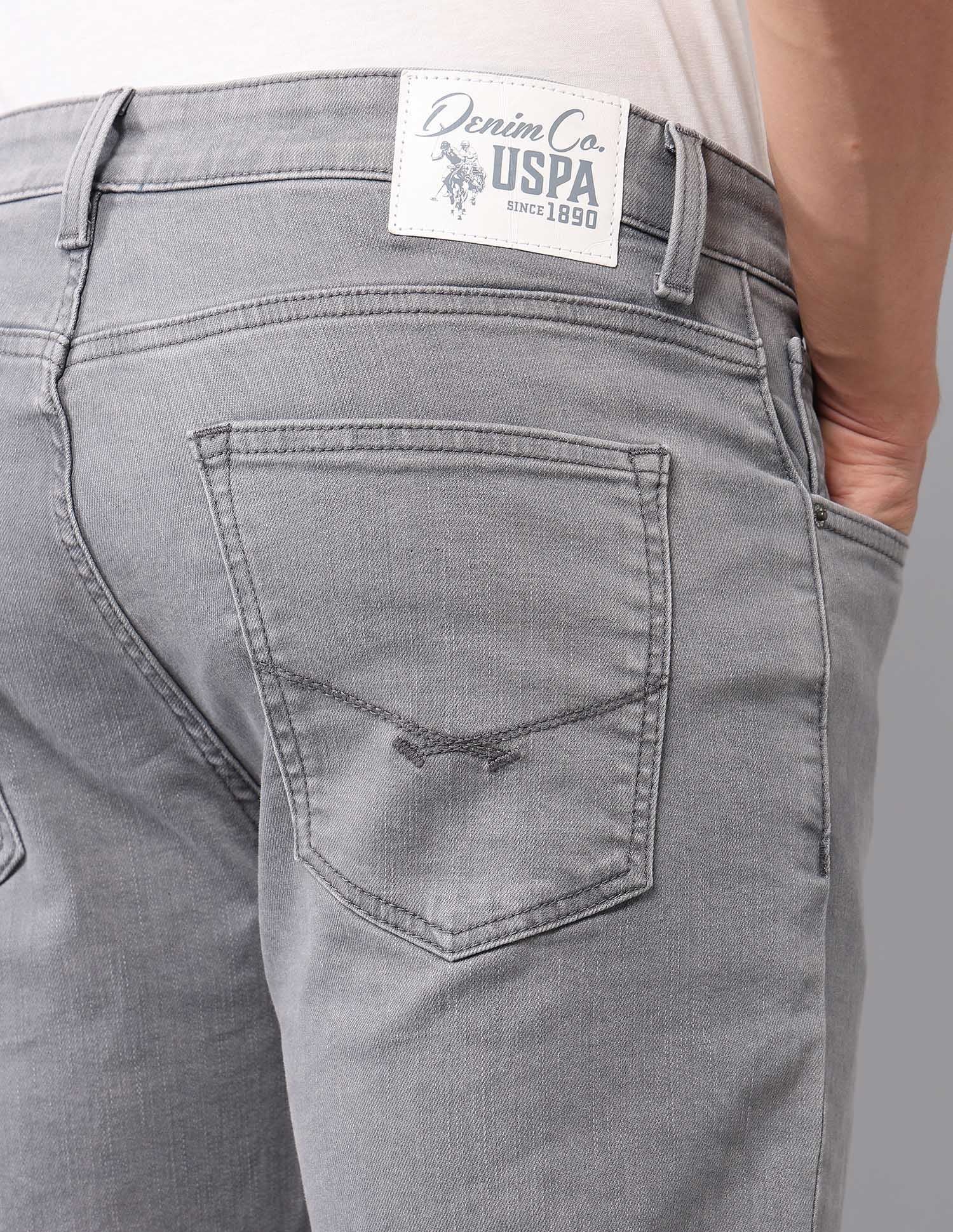 Cole Comfort Cropped Fit Grey Jeans Light Grey - U.S. Polo Assn. India | Large